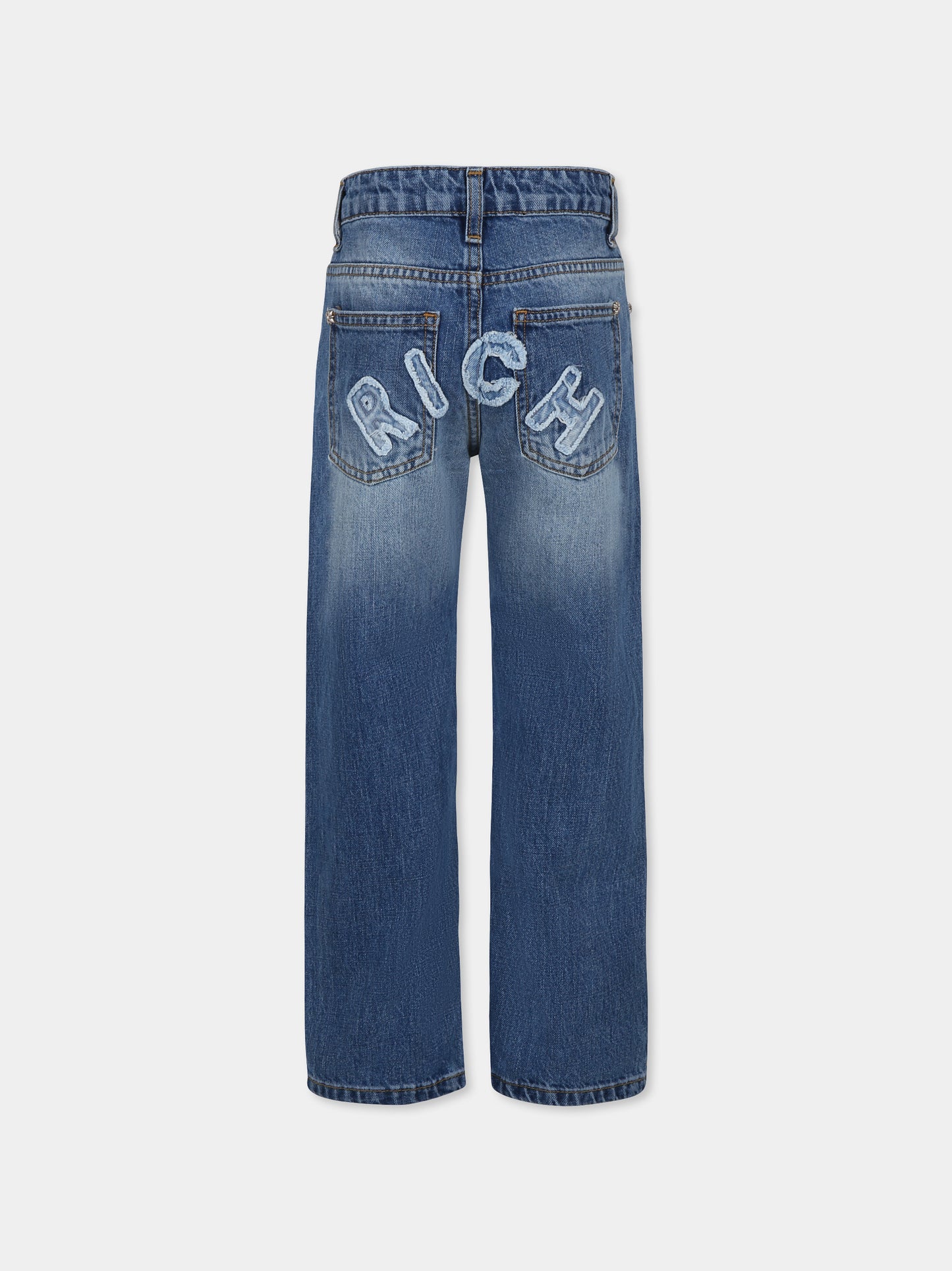 Jeans denim per bambino con logo,Richmond,RBP25189JE DENIM BLUE MEDIUM