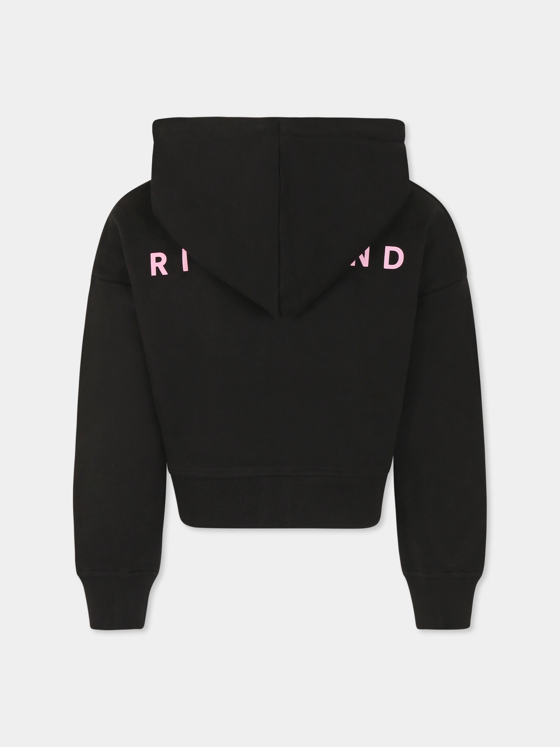 Felpa crop nera per bambina con logo,Richmond,RGP25001FE BLACK