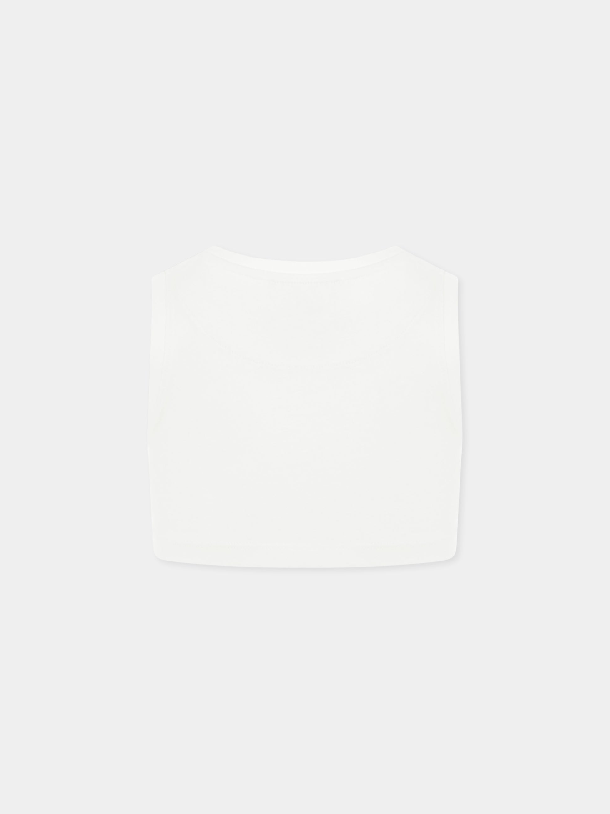 Top crop bianco per bambina con logo e cuore,Richmond,RGP25088TO WHITE