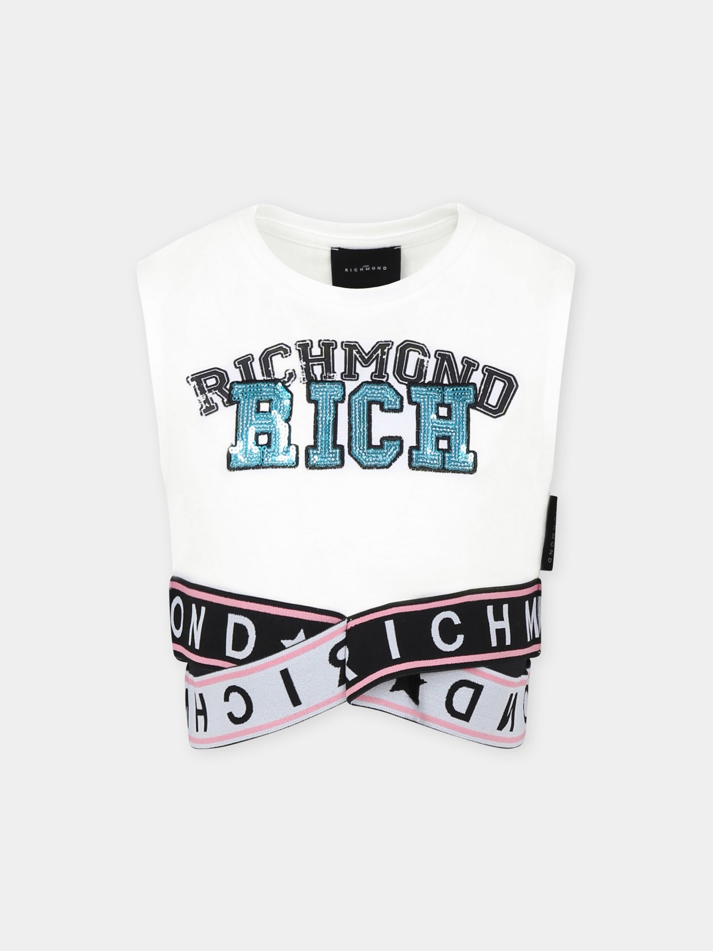 White crop top for girl with logo