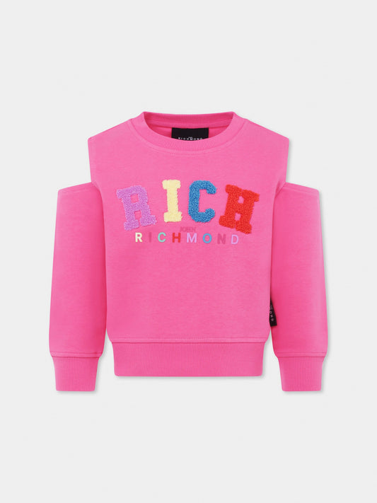 Felpa rosa per bambina con logo,Richmond,RGP25142FE BARBIE