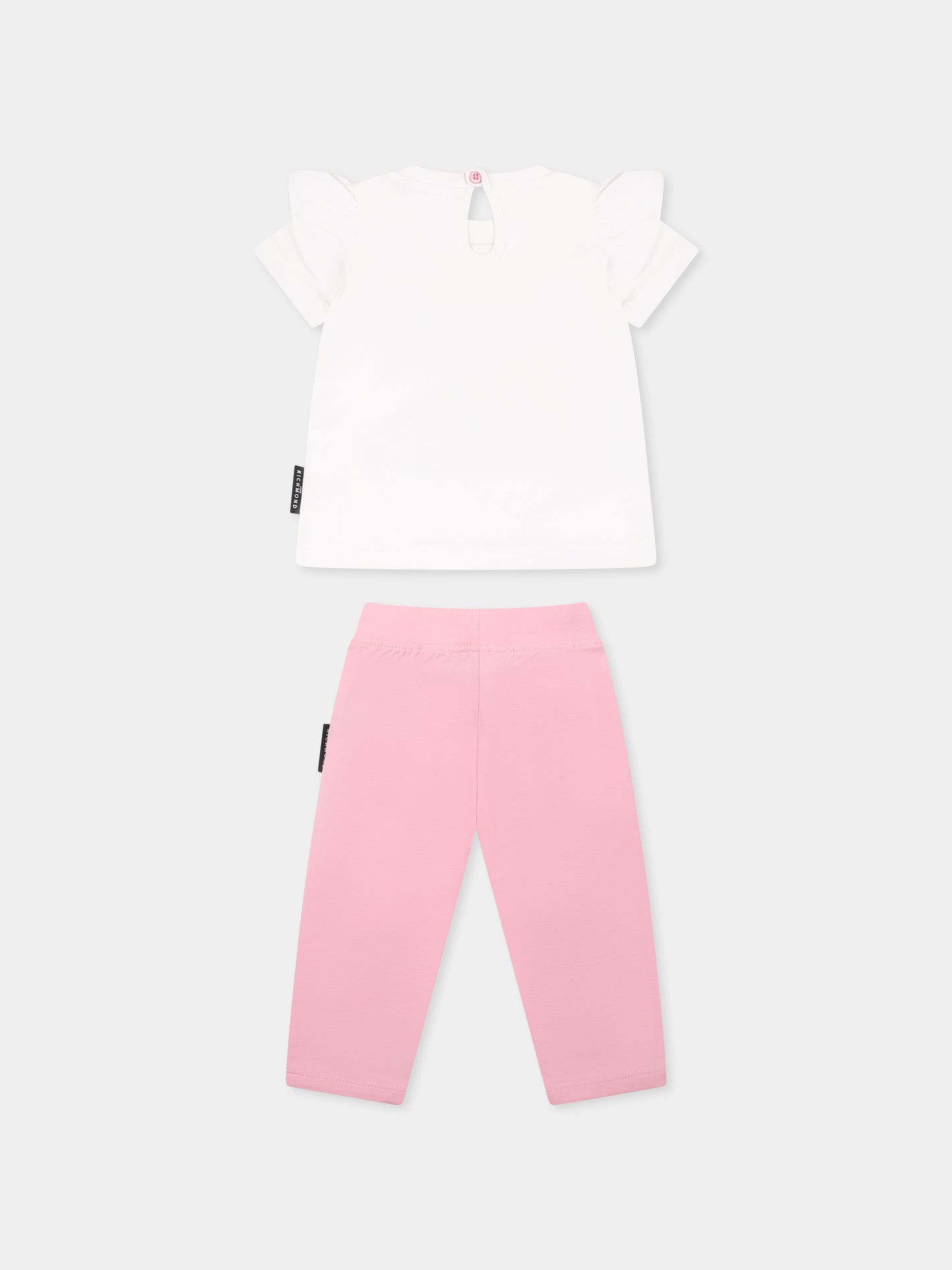 Completo bianco per neonata con logo,Richmond,RIP25008CJ WHITE