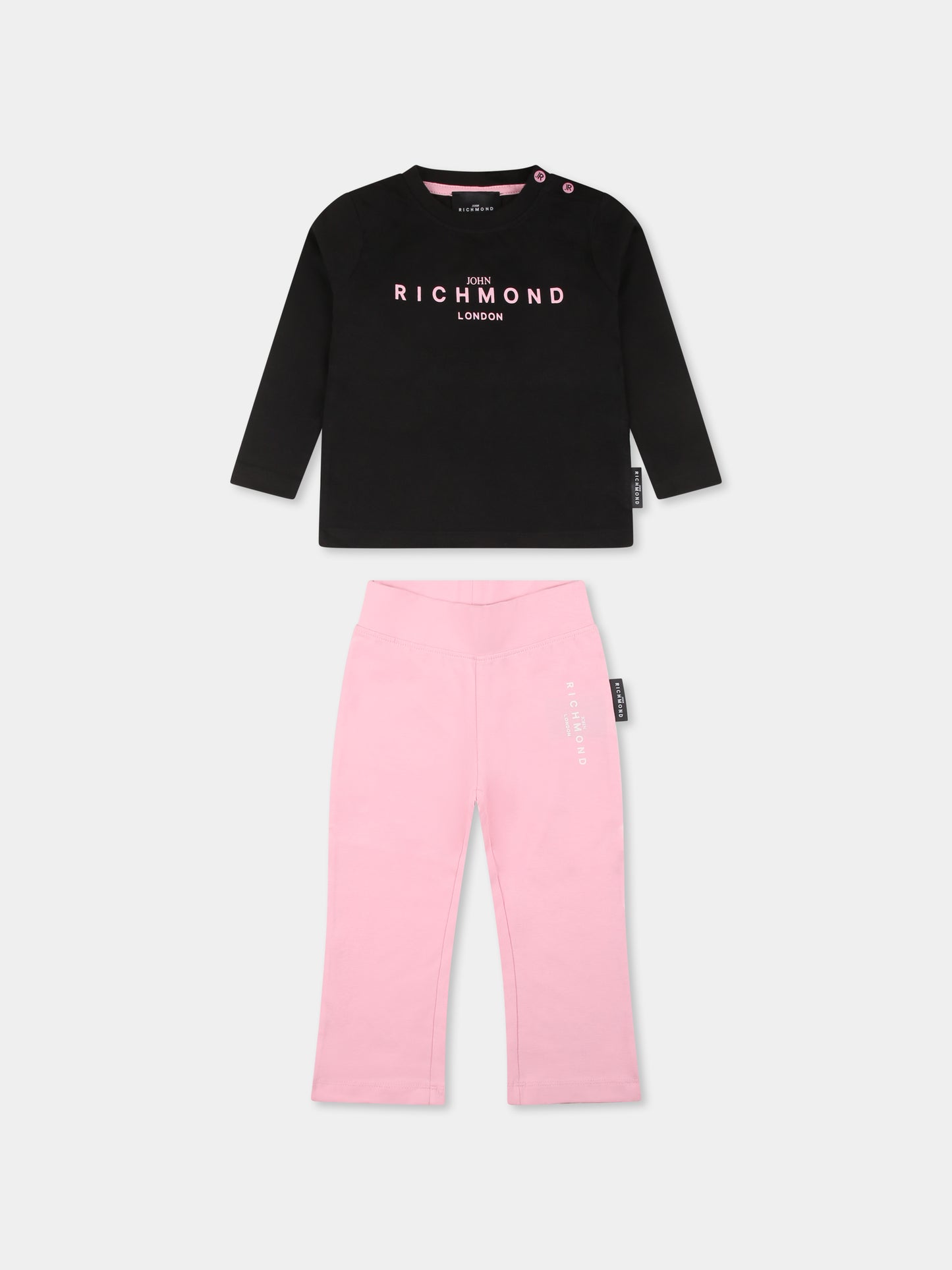 Completo nero per neonata con logo,Richmond,RIP25009CJ BLACK