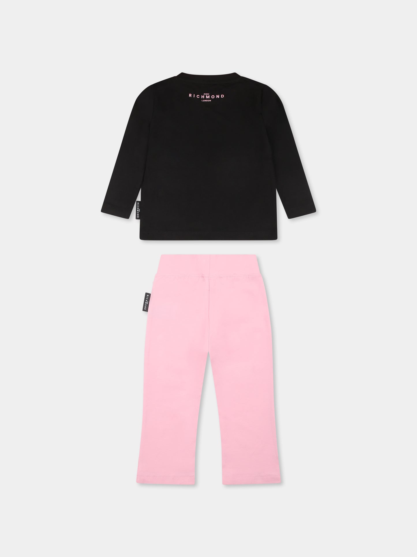 Completo nero per neonata con logo,Richmond,RIP25009CJ BLACK