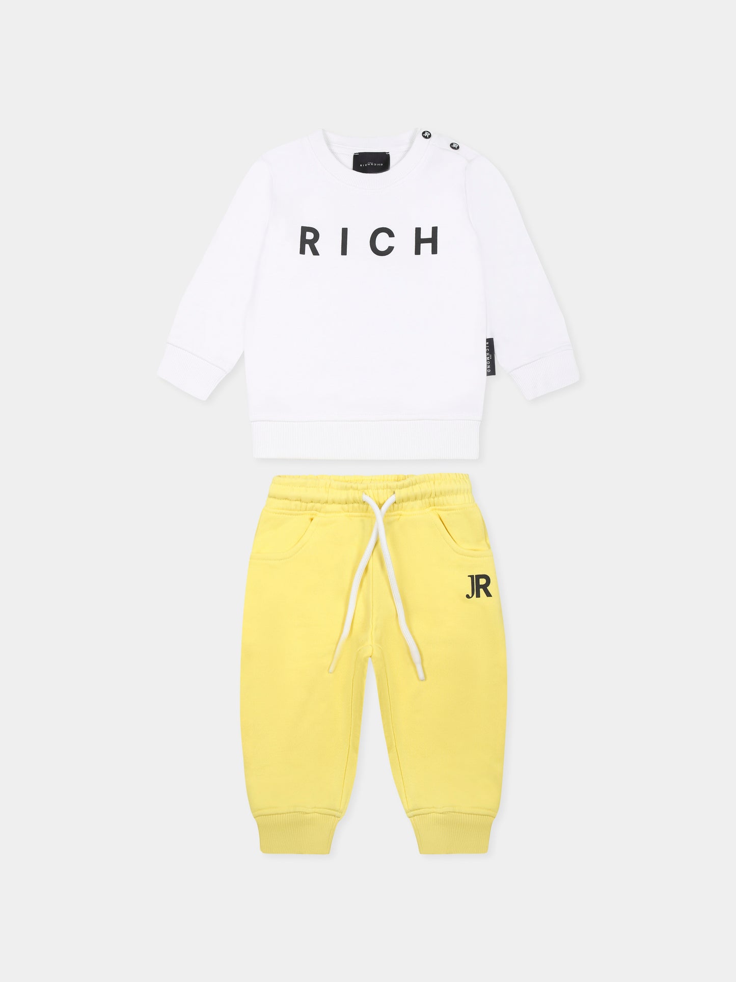 Completo giallo per neonato con logo,Richmond,RIP25013CF YELLOW