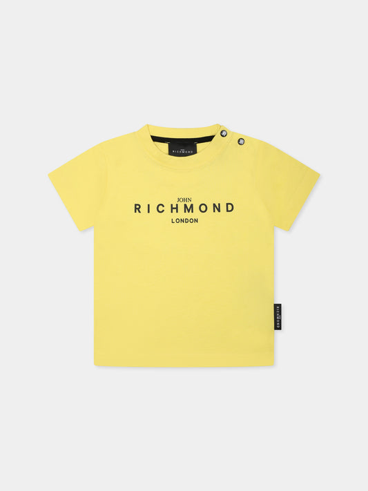 T-shirt gialla per neonato con logo,Richmond,RIP25014TS YELLOW