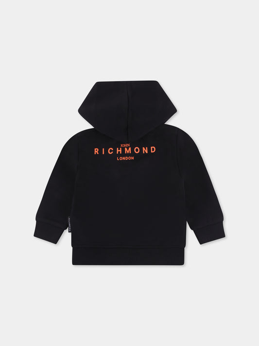 Felpa nera per neonato con logo,Richmond,RIP25015FE BLACK