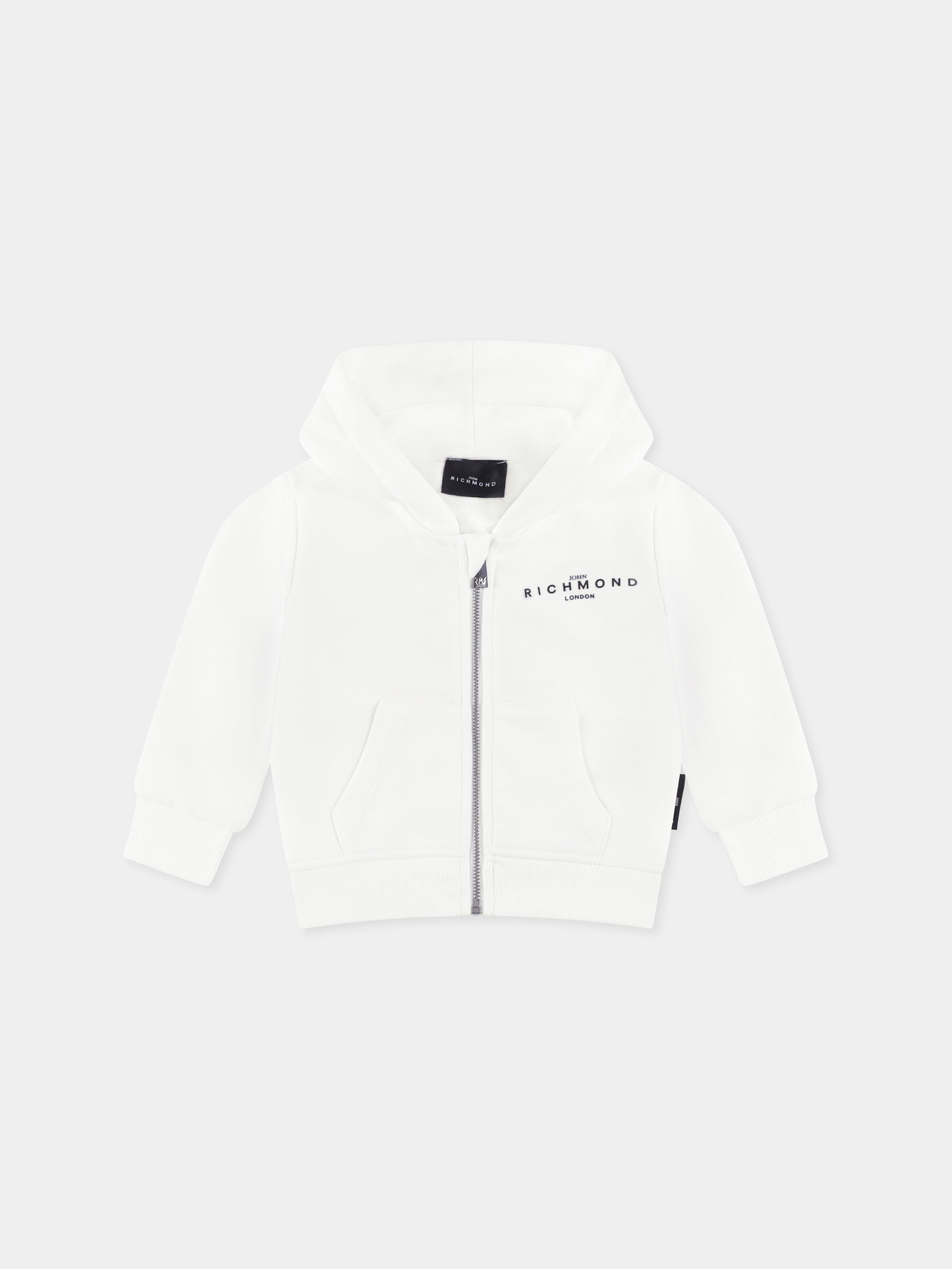 Felpa bianca per neonato con logo,Richmond,RIP25015FE WHITE