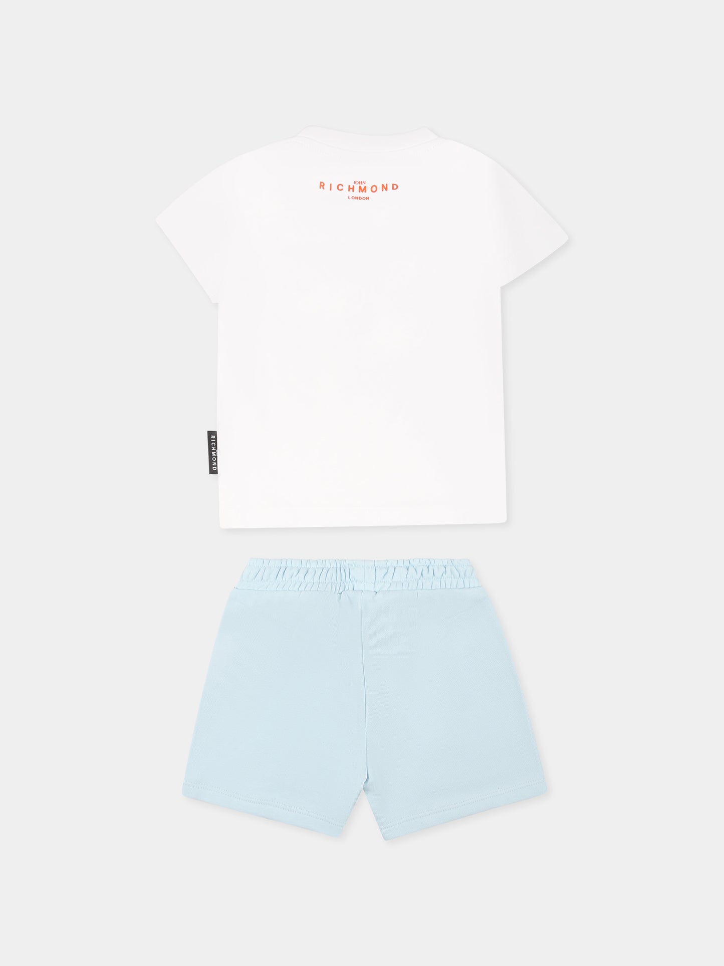 Completo celeste per neonato con logo,Richmond,RIP25018CF WHITE