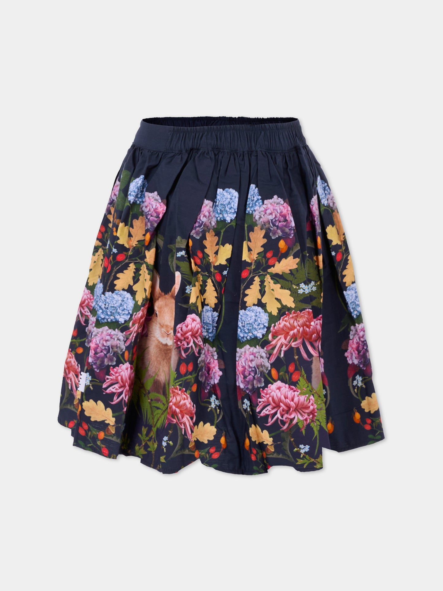 Gonna Bonnie nera per bambina con coniglio e fiori,Molo,2W25D110 4974