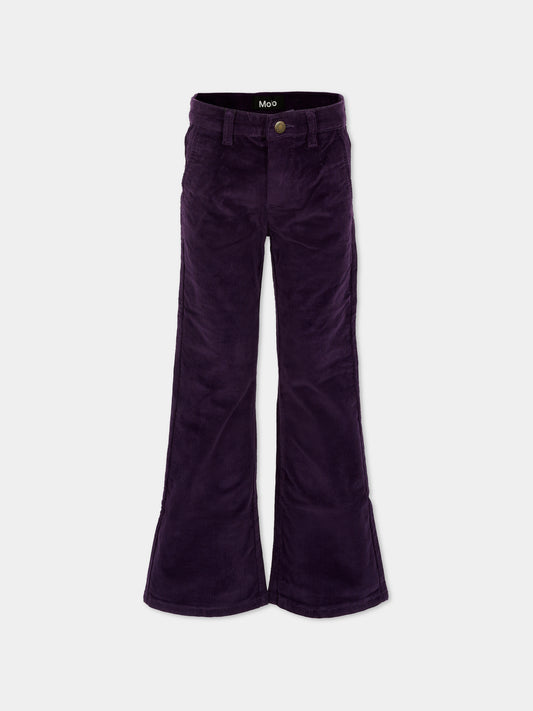 Pantaloni Aida viola per bambina con logo,Molo,2W25I102 5513