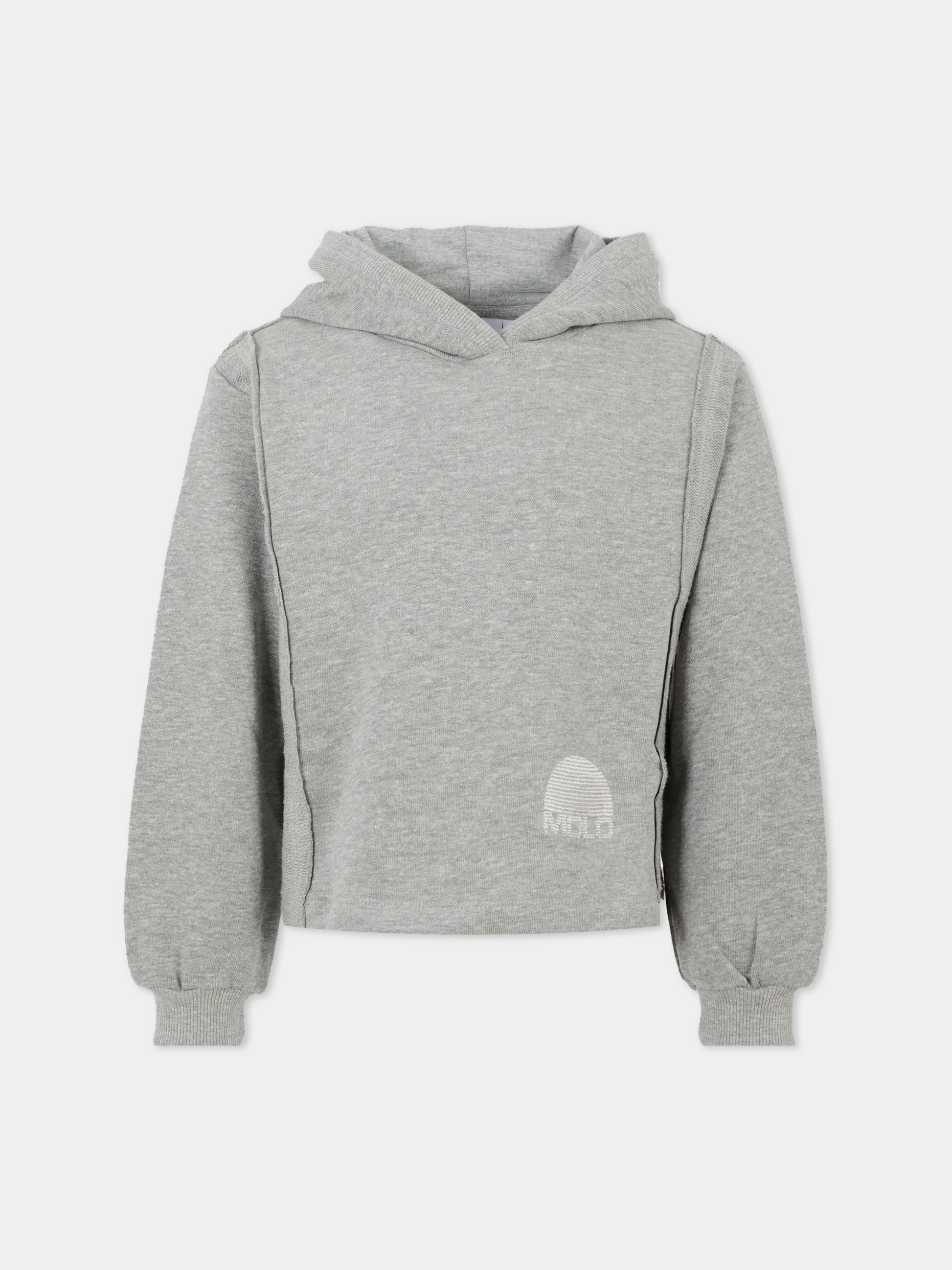 Felpa Madison grigia per bambini con logo,Molo,2W25J307 1046