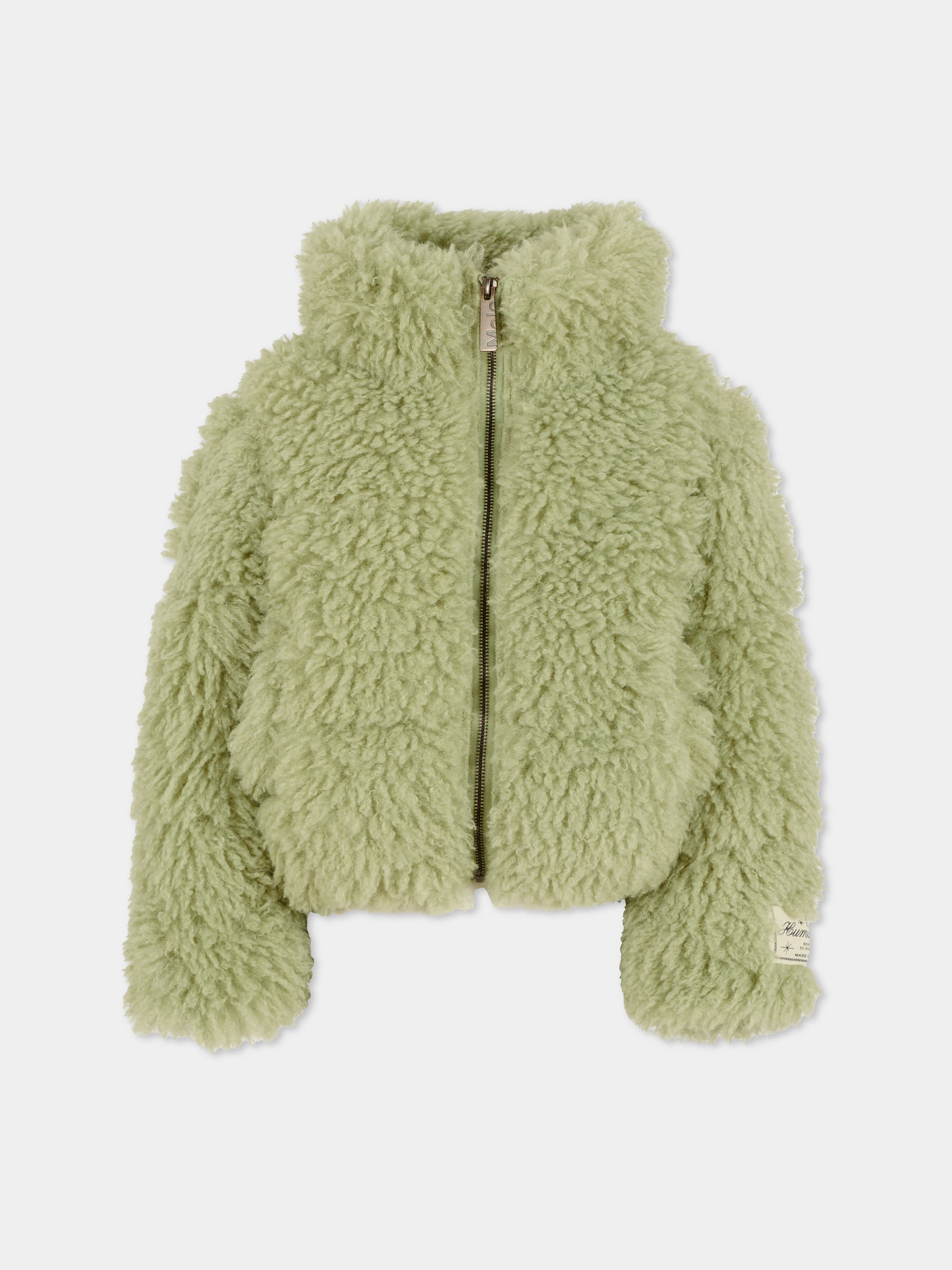 Ecopelliccia Havi verde per bambian con patch,Molo,5W25M326 8371