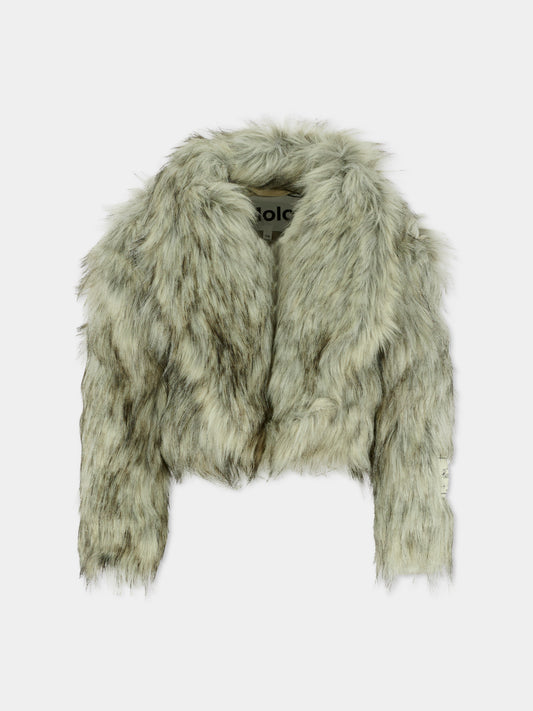 Ecopelliccia Hyacinth grigia per bambina con patch,Molo,5W25M328 297