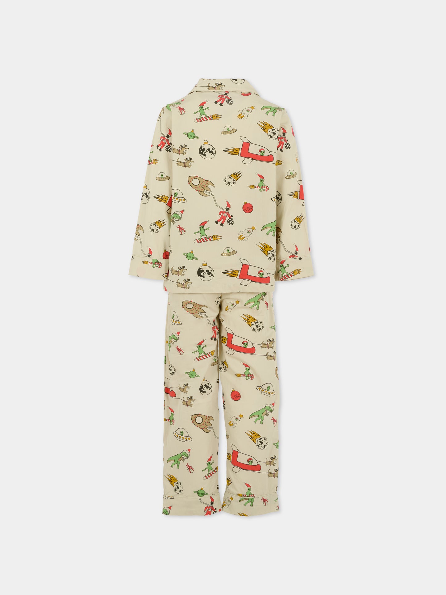 Pigiama Lex beige per bambino con alieno natalizio,Molo,6W25R503 9470