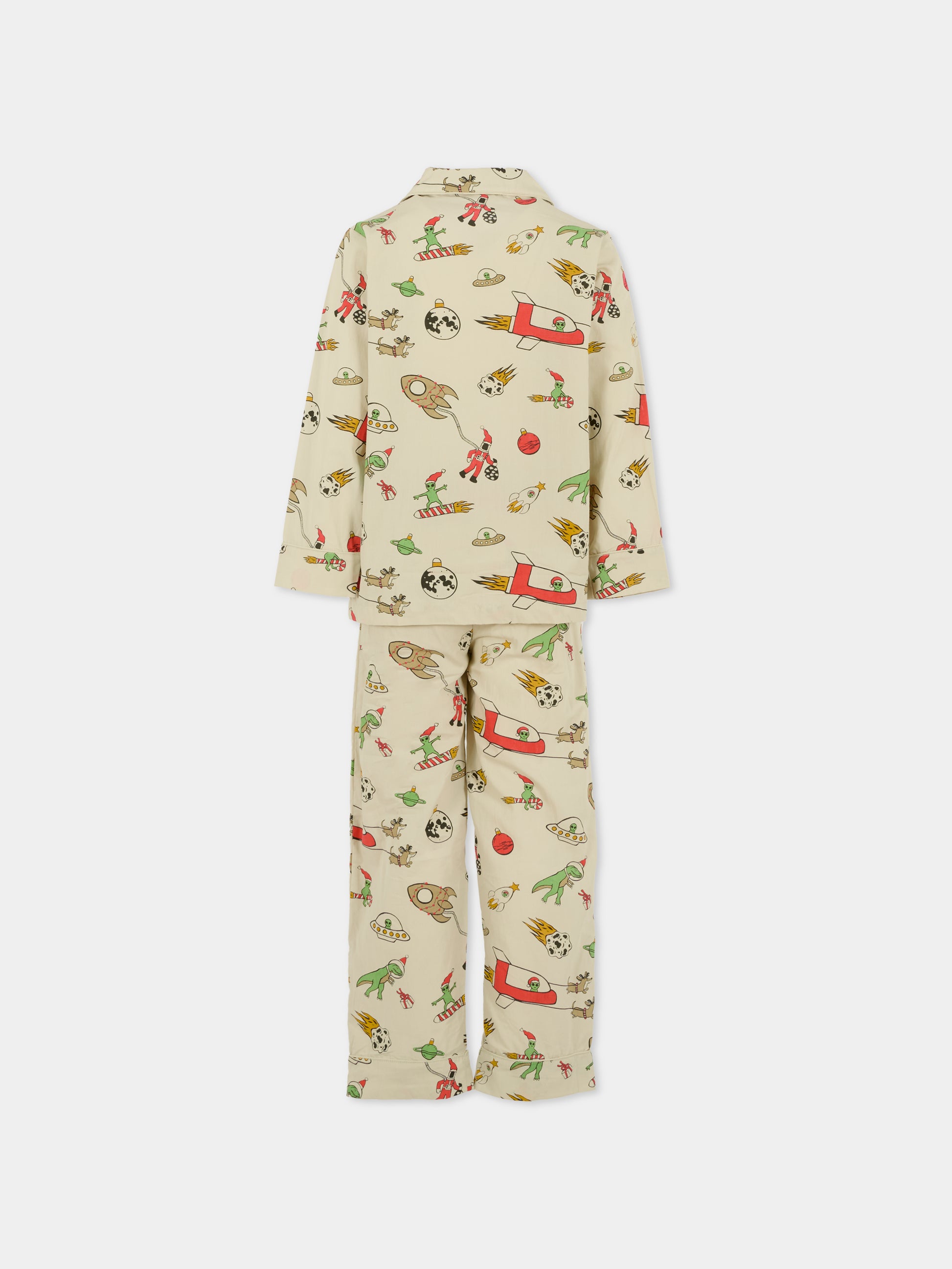 Pigiama Lex beige per bambino con alieno natalizio,Molo,6W25R503 9470