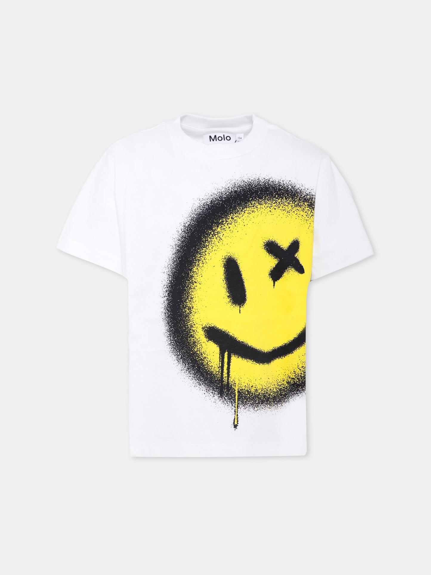 T-shirt Rodney bianca per bambini con smile,Molo,1W25A205 5192