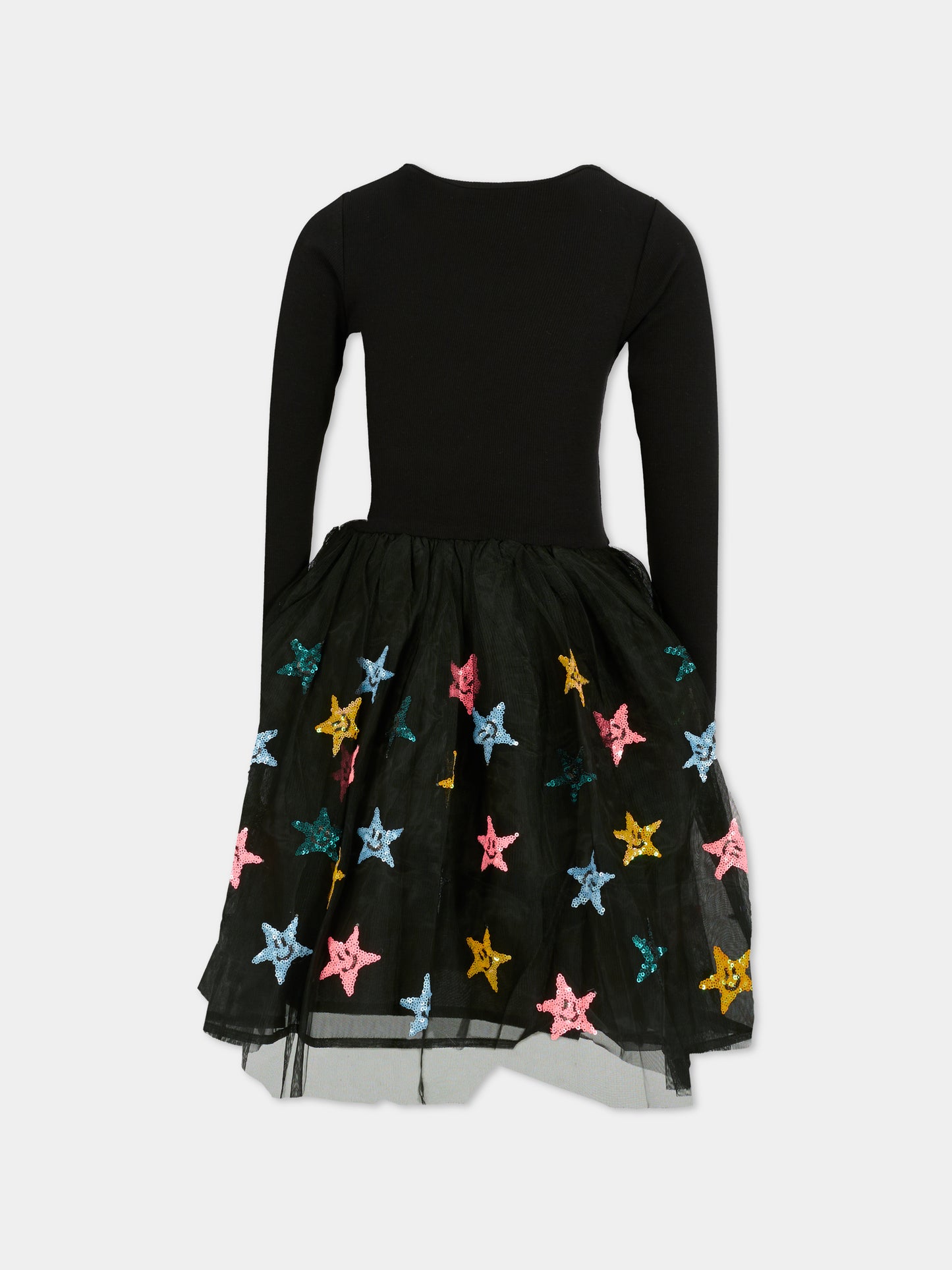 Vestito Cyrus nero per bambina con stelle,Molo,2W25E231 0099