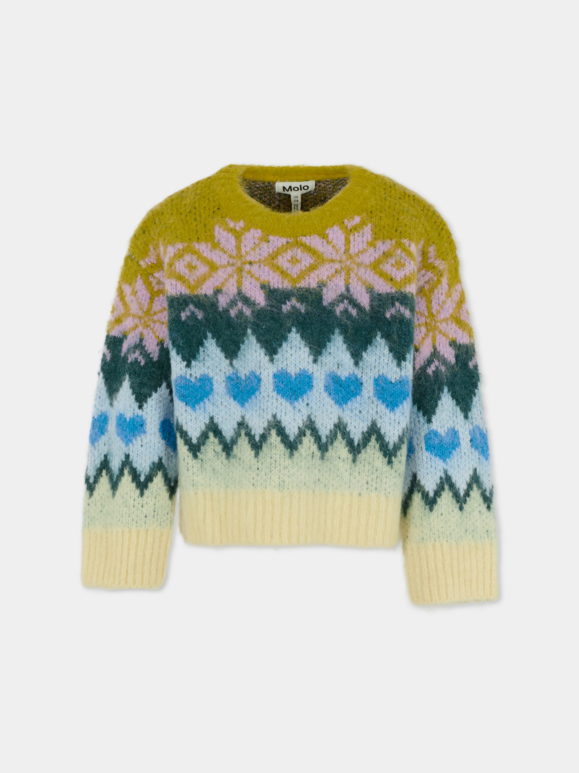 Maglione Glenda multicolor per bambina con motivo nordico,Molo,2W25K206 4954