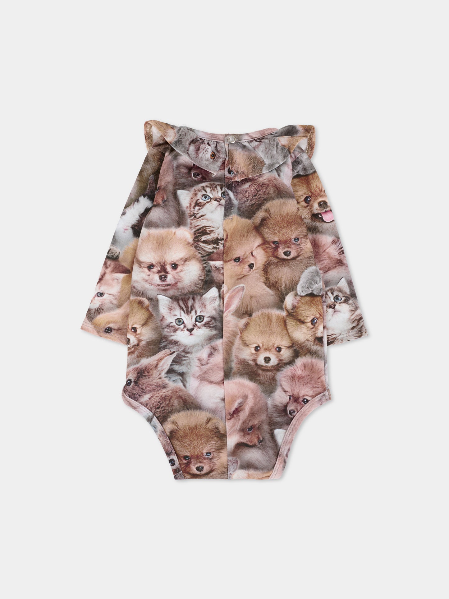 Body Freya marrone per neonata con animali all over,Molo,4W25B205 9377