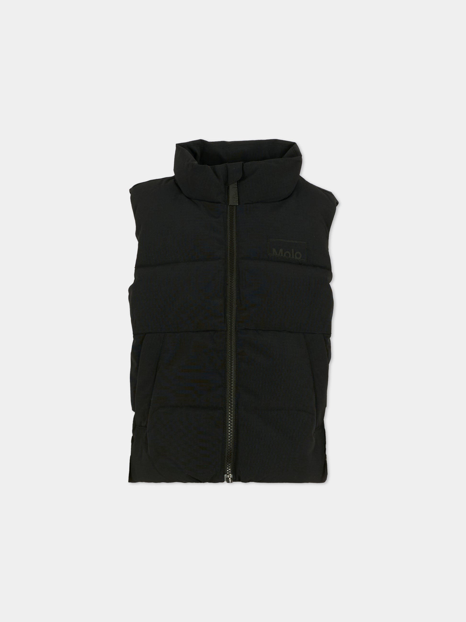 Gilet Hieke nero per bambino con logo,Molo,5W25M201 0099