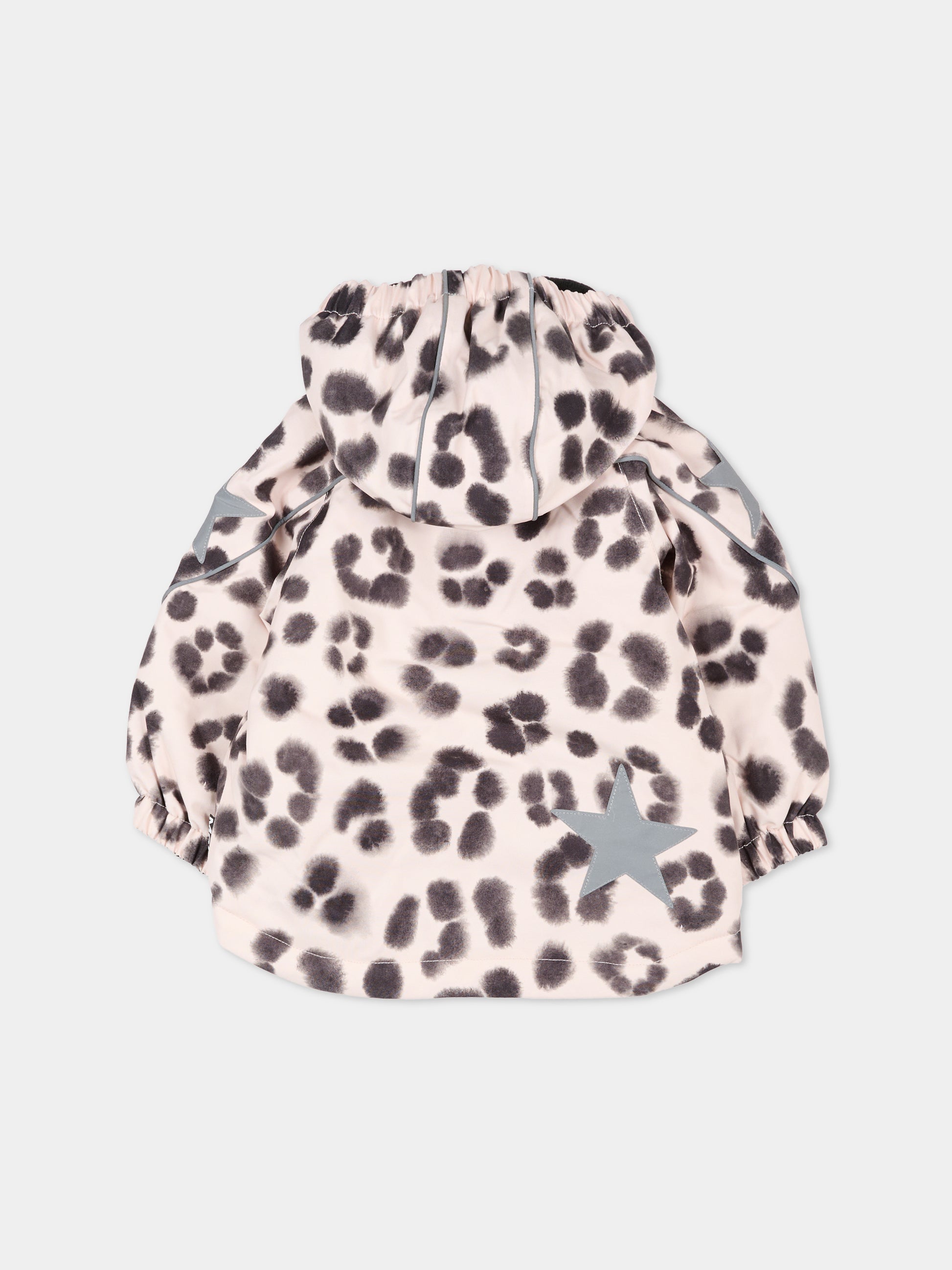 Piumino da neve Hopla beige per neonata con stampa animalier,Molo,5W25M316 9363