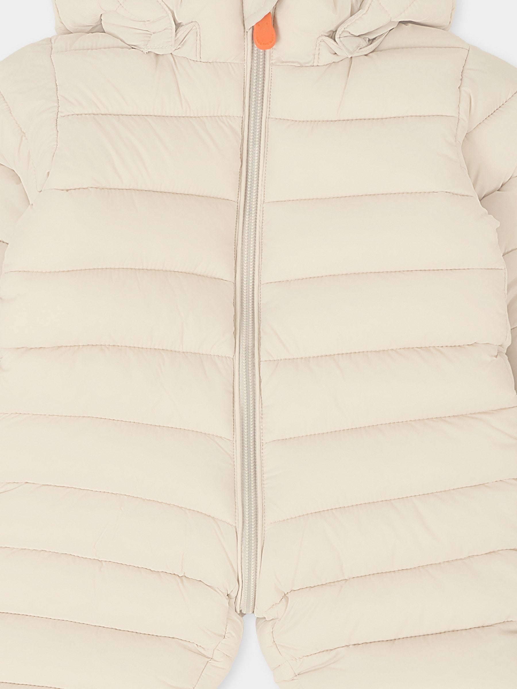 Piumino Storm beige per neonati con logo,Save The Duck Kids,I30002X GIGA21 40019