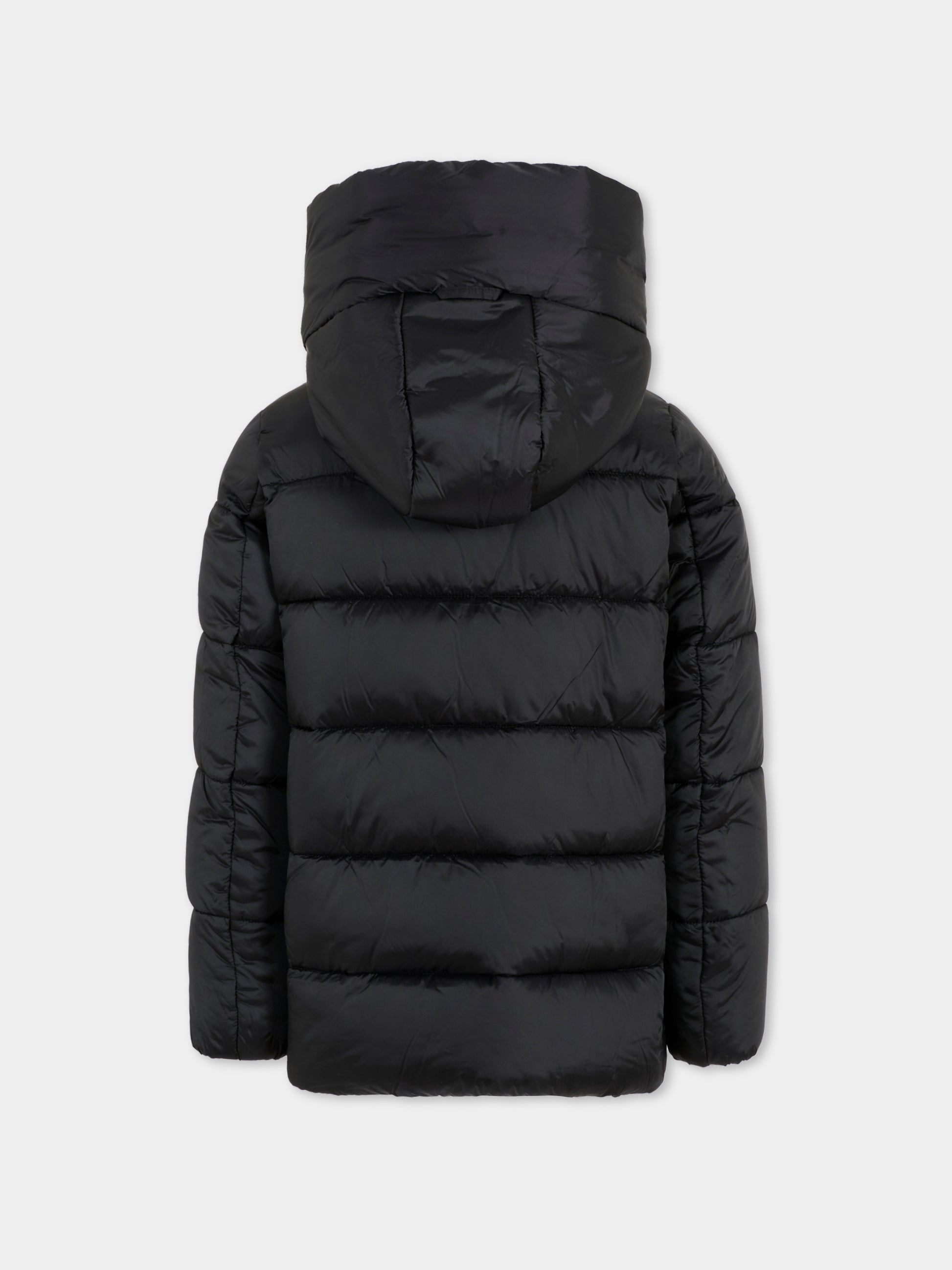 Piumino Gracie nero per bambina con logo,Save The Duck Kids,J45650G IRIS21 10000