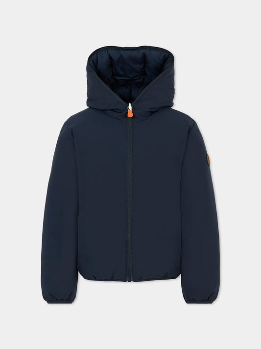 Piumino Oliver blu reversibile per bambino,Save The Duck Kids,J33600B MATT21 90010