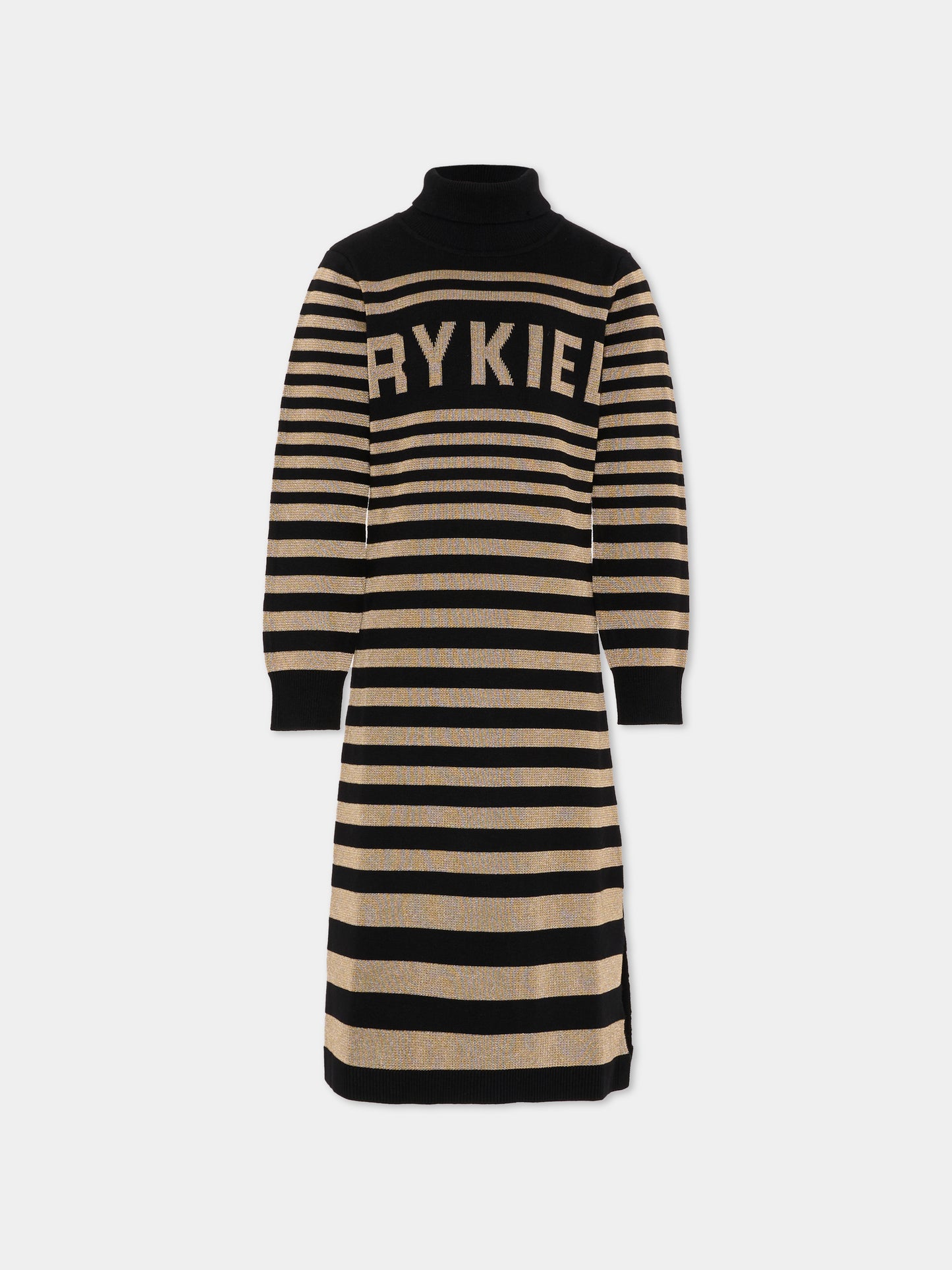 Vestito nero per bambina con logo,Sonia Rykiel Paris,A00322 M22