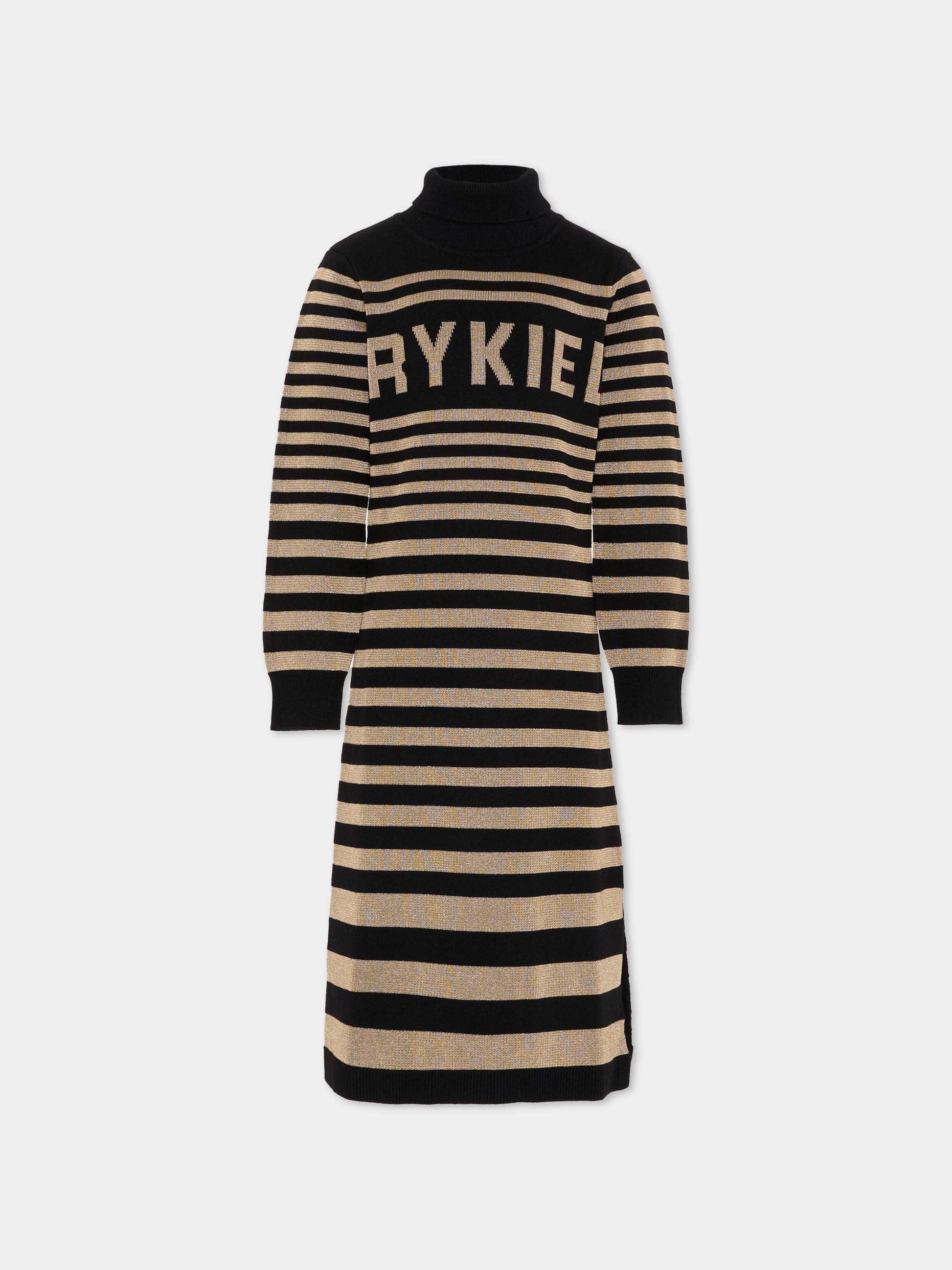 Vestito nero per bambina con logo,Sonia Rykiel Paris,A00322 M22