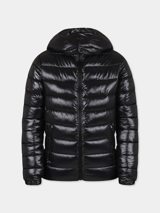 Piumino nero Niles per bambina con logo,Save The Duck Kids,J31653B LOVE19 10000