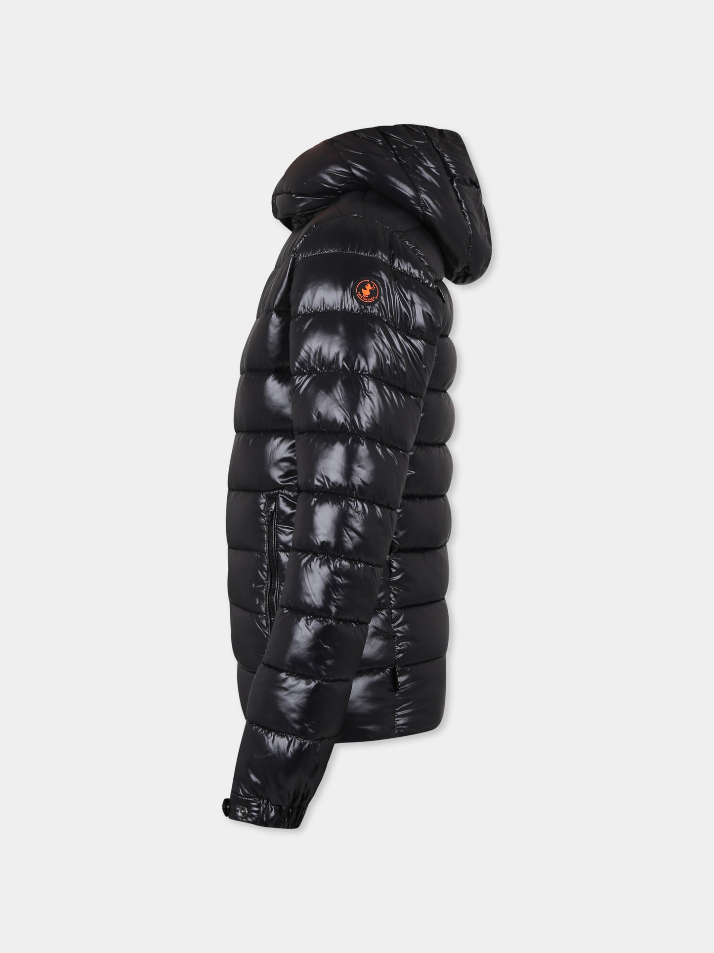 Piumino nero Niles per bambina con logo,Save The Duck Kids,J31653B LOVE19 10000