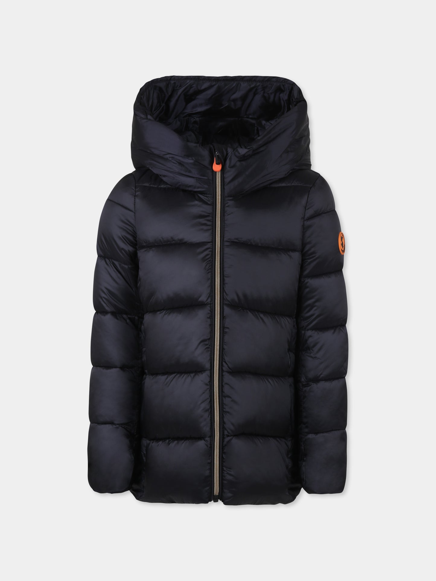 Piumino Gracie nero per bambina con logo,Save The Duck Kids,J45650G IRIS19 10000