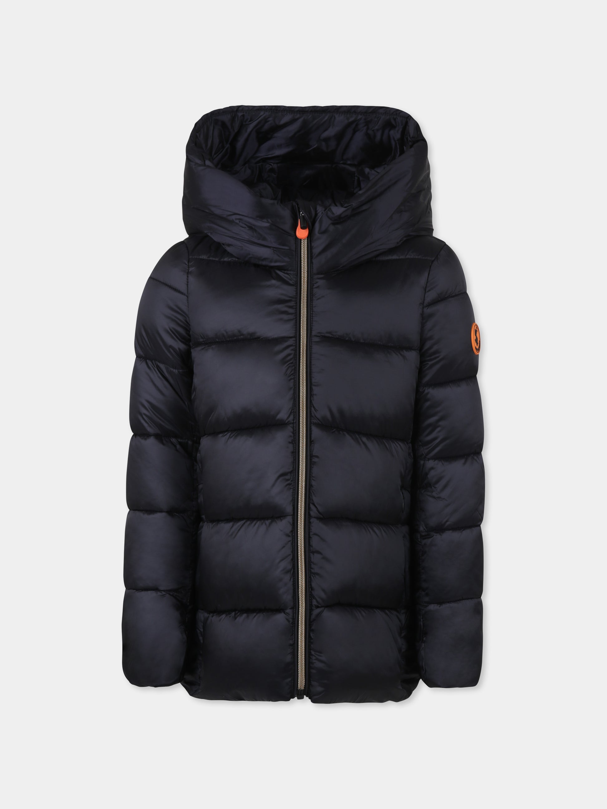 Piumino Gracie nero per bambina con logo,Save The Duck Kids,J45650G IRIS19 10000