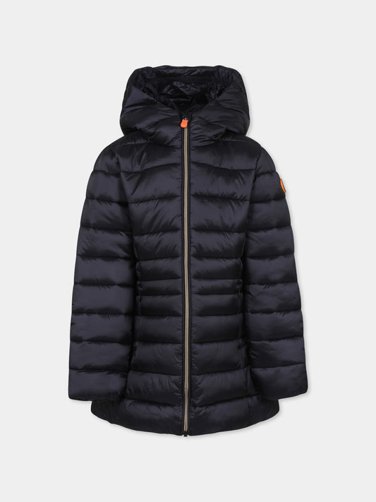 Piumino Maggy nero per bambina con logo,Save The Duck Kids,J47300G IRIS19 10000