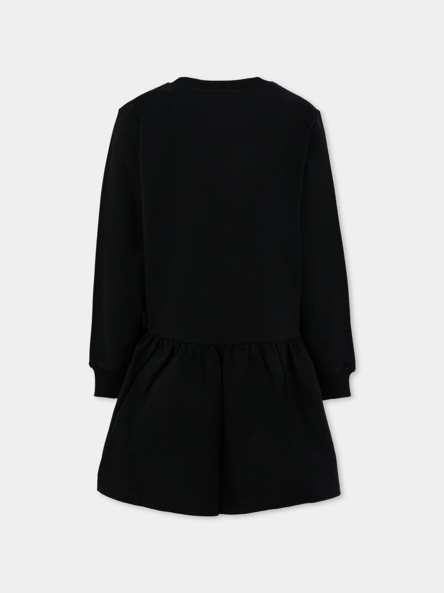 Vestito nero per bambina con Teddy Bear e paillettes,Moschino Kids,HDV0H7 LDA16 60100