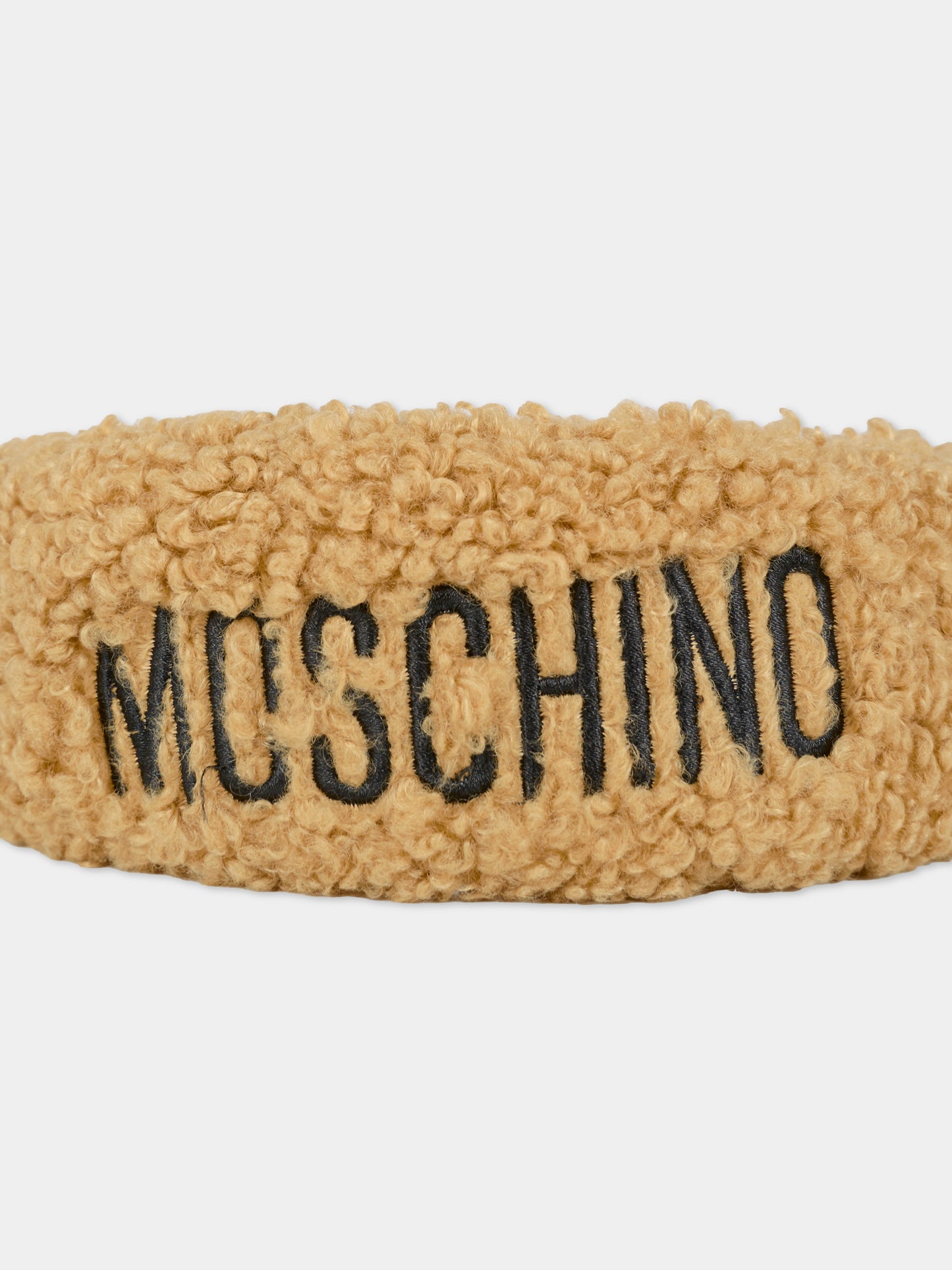 Cerchietto marrone per bambina con logo,Moschino Kids,HDX01L LIA00 20351