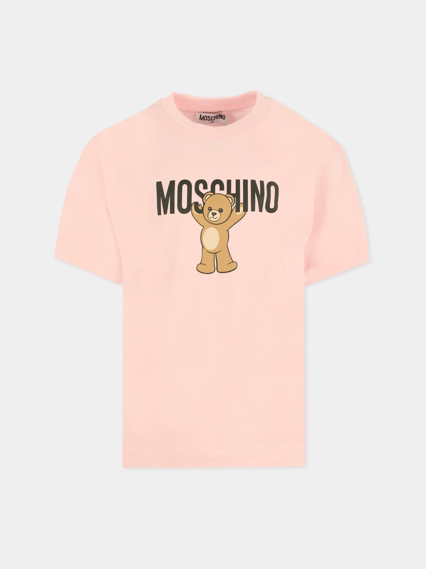 T-shirt rosa per bambina con Teddy Bear,Moschino Kids,HMM05G LAA10 50209