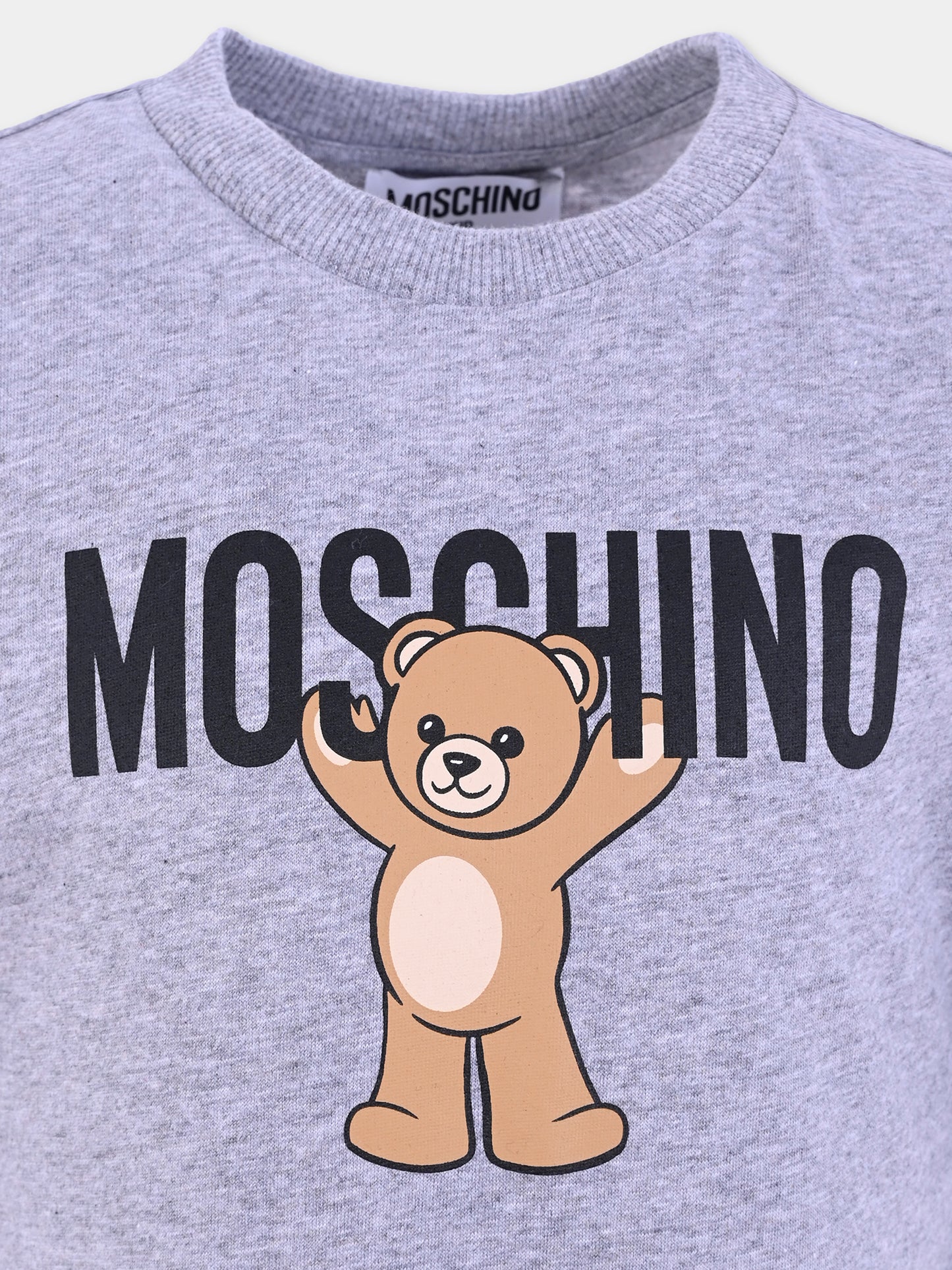 T-shirt grigia per bambini con Teddy Bear,Moschino Kids,HMM05G LAA10 60901