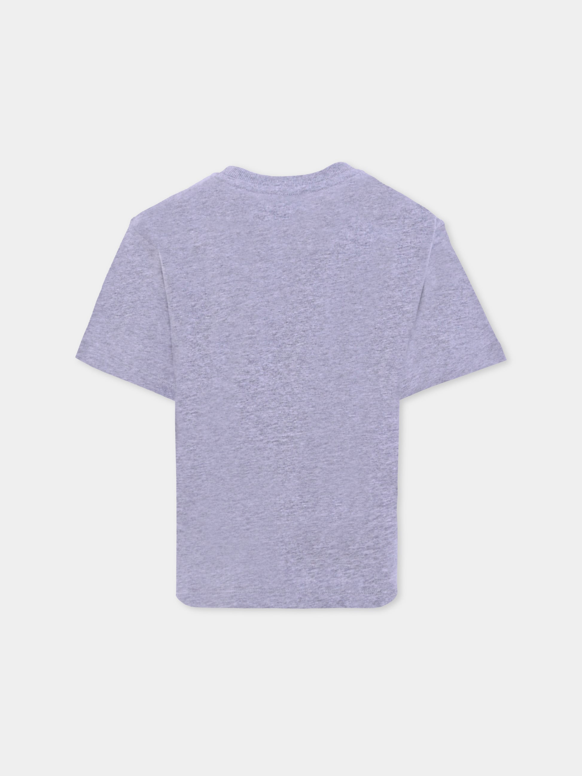 T-shirt grigia per bambini con logo e Teddy Bear,Moschino Kids,HOM05G LAA10 60901