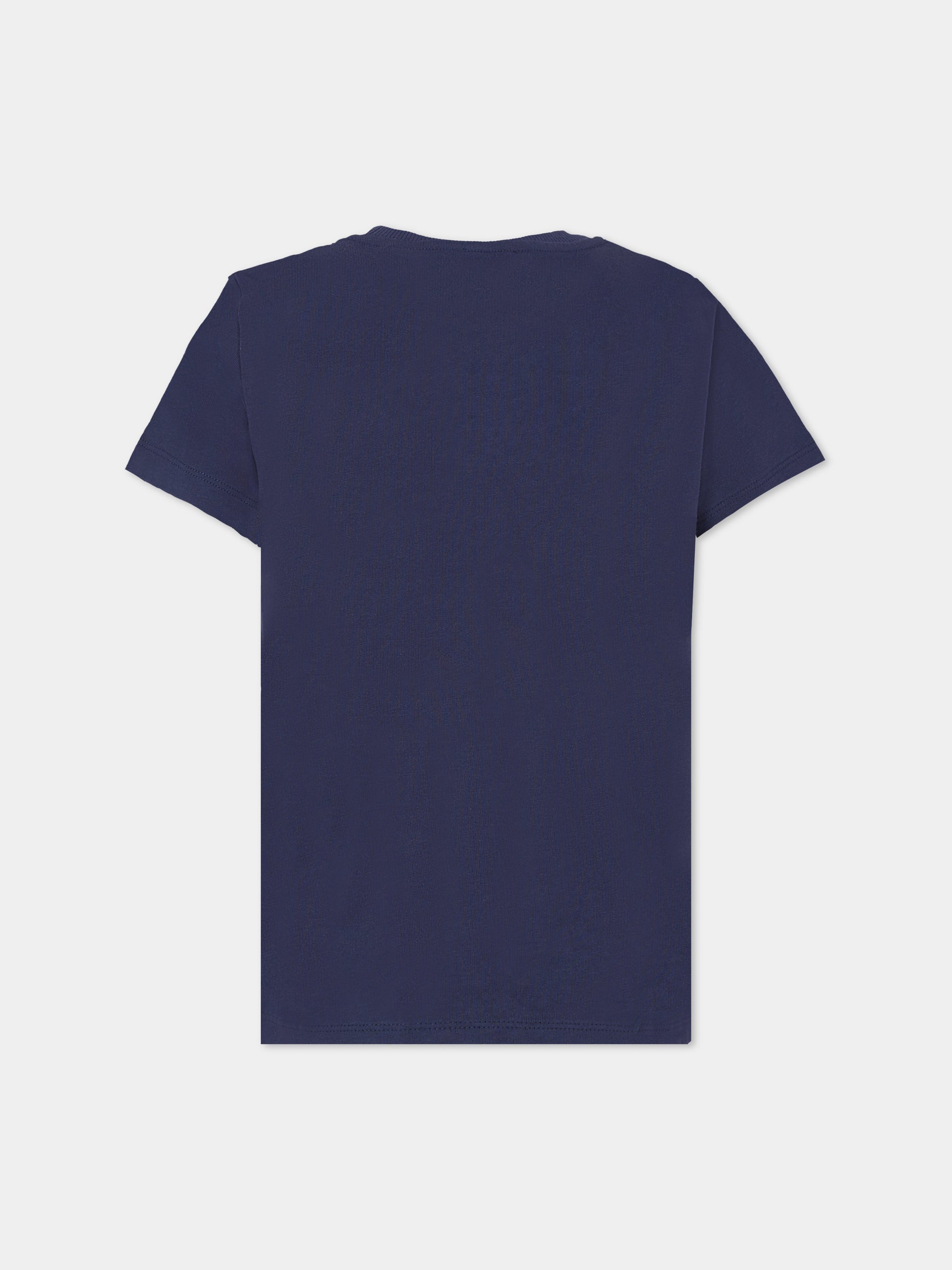 T-shirt blu per bambini con Teddy Bear e logo,Moschino Kids,HPM058 LAA34 40016