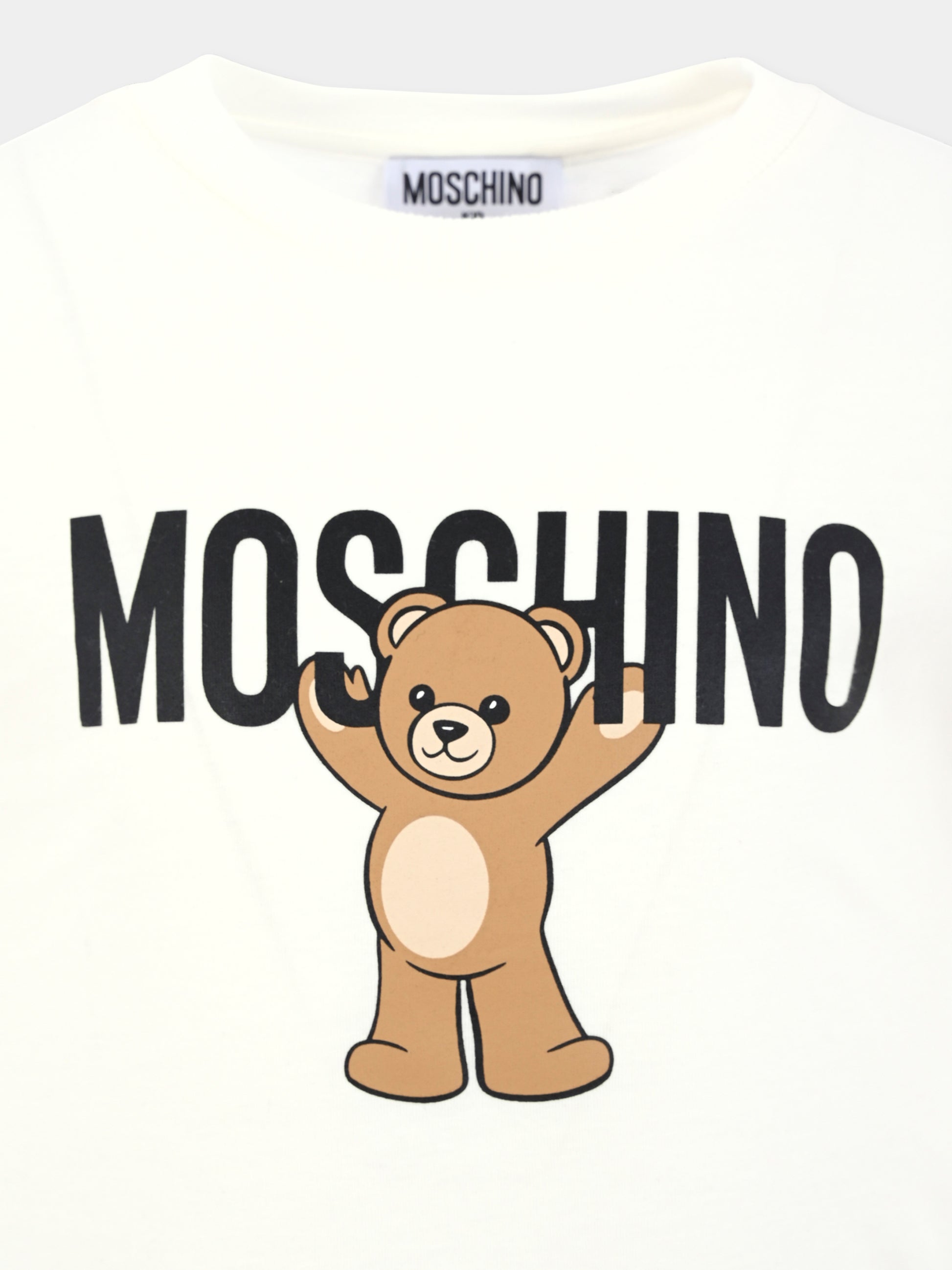 T-shirt avorio per bambini con Teddy Bear,Moschino Kids,HTO00J LAA10 10063