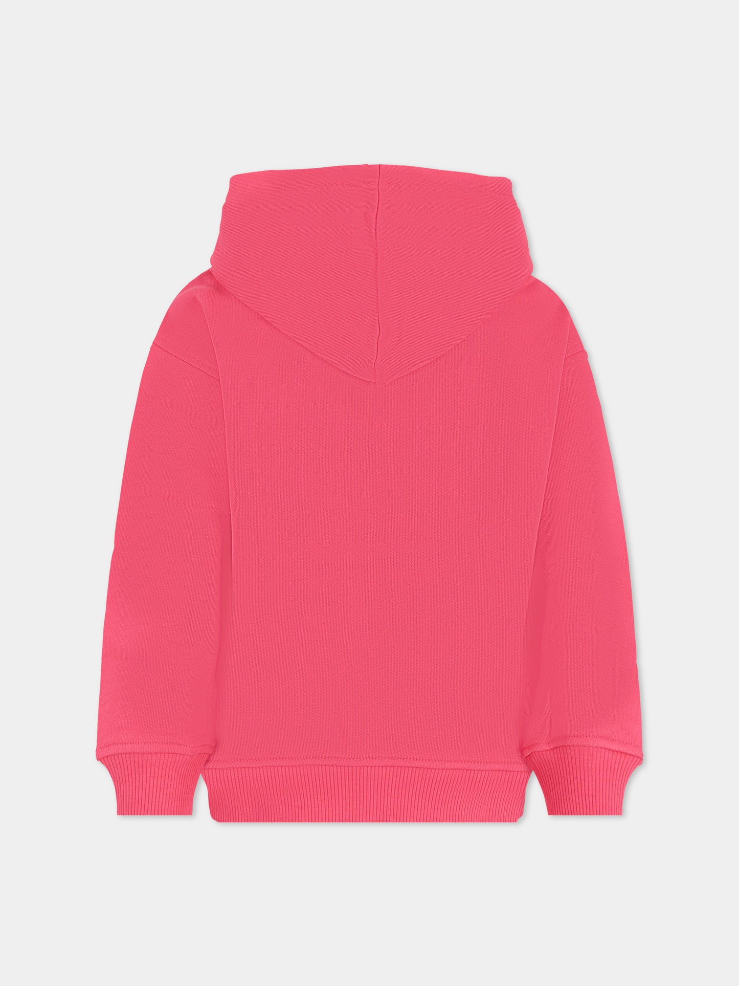 Felpa fucsia per bambina con Teddy Bear e logo,Moschino Kids,HUF098 LCA77 50541