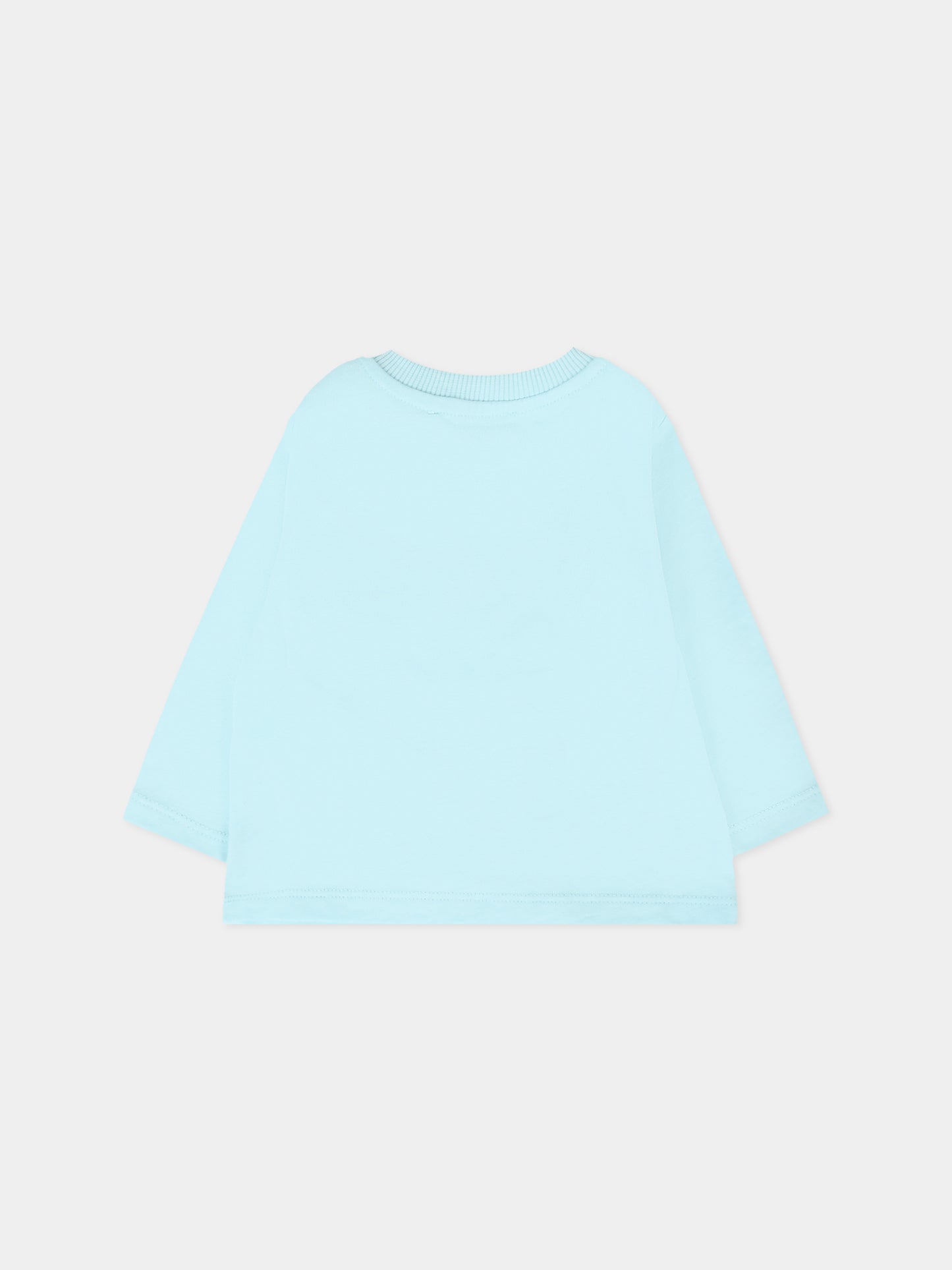 T-shirt celeste per neonato con Teddy Bear,Moschino Kids,M8O00R LAA36 40304