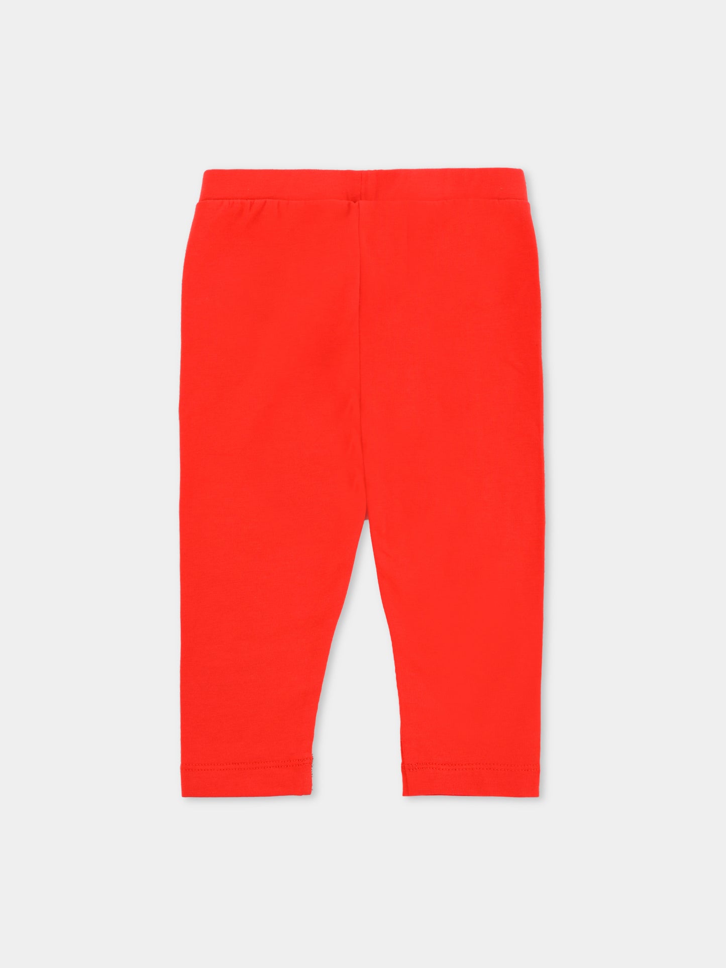 Leggings rossi per neonata con logo,Moschino Kids,MDP03H LBA11 50109