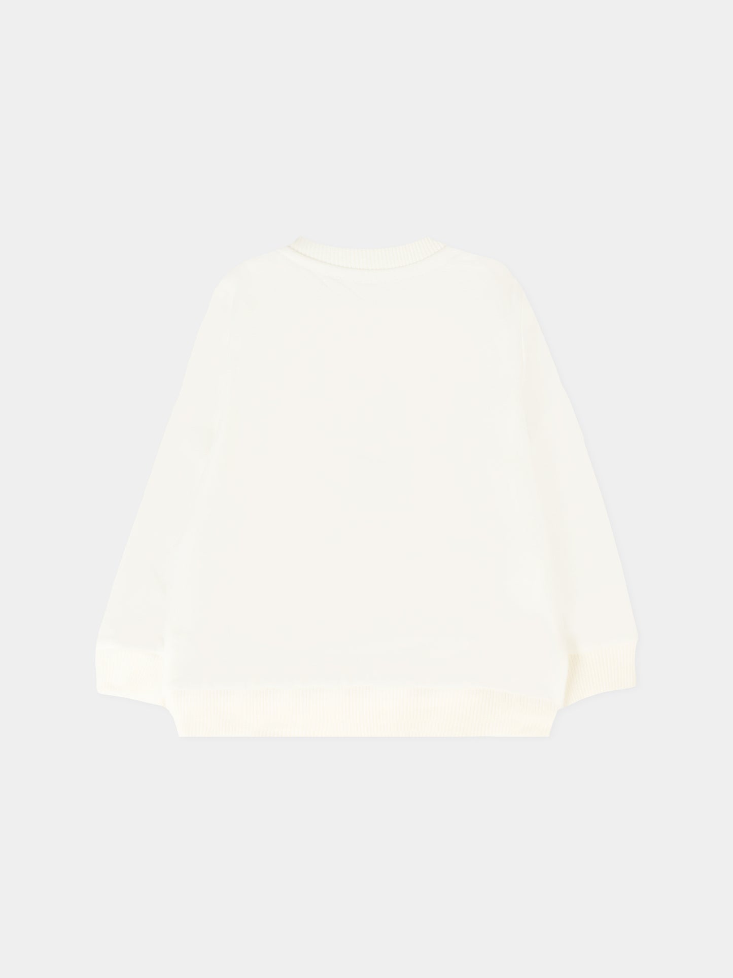 Felpa avorio per neonati con Teddy Bear e logo,Moschino Kids,MMF060 LCA40 10063