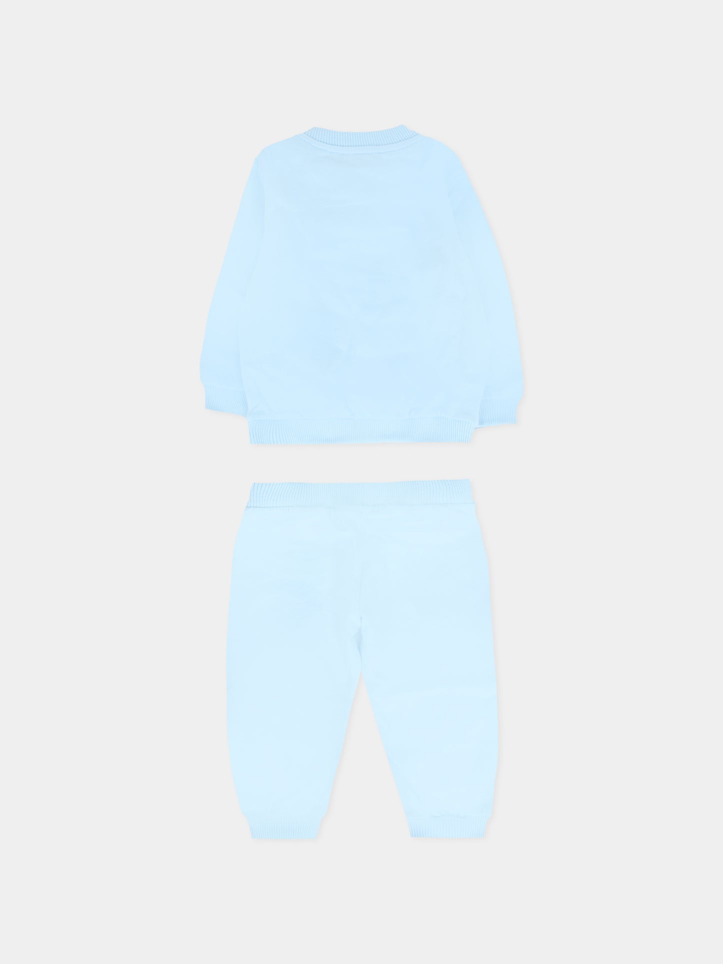 Completo celeste per neonato con Teddy Bear,Moschino Kids,MMK05E LCA40 40304