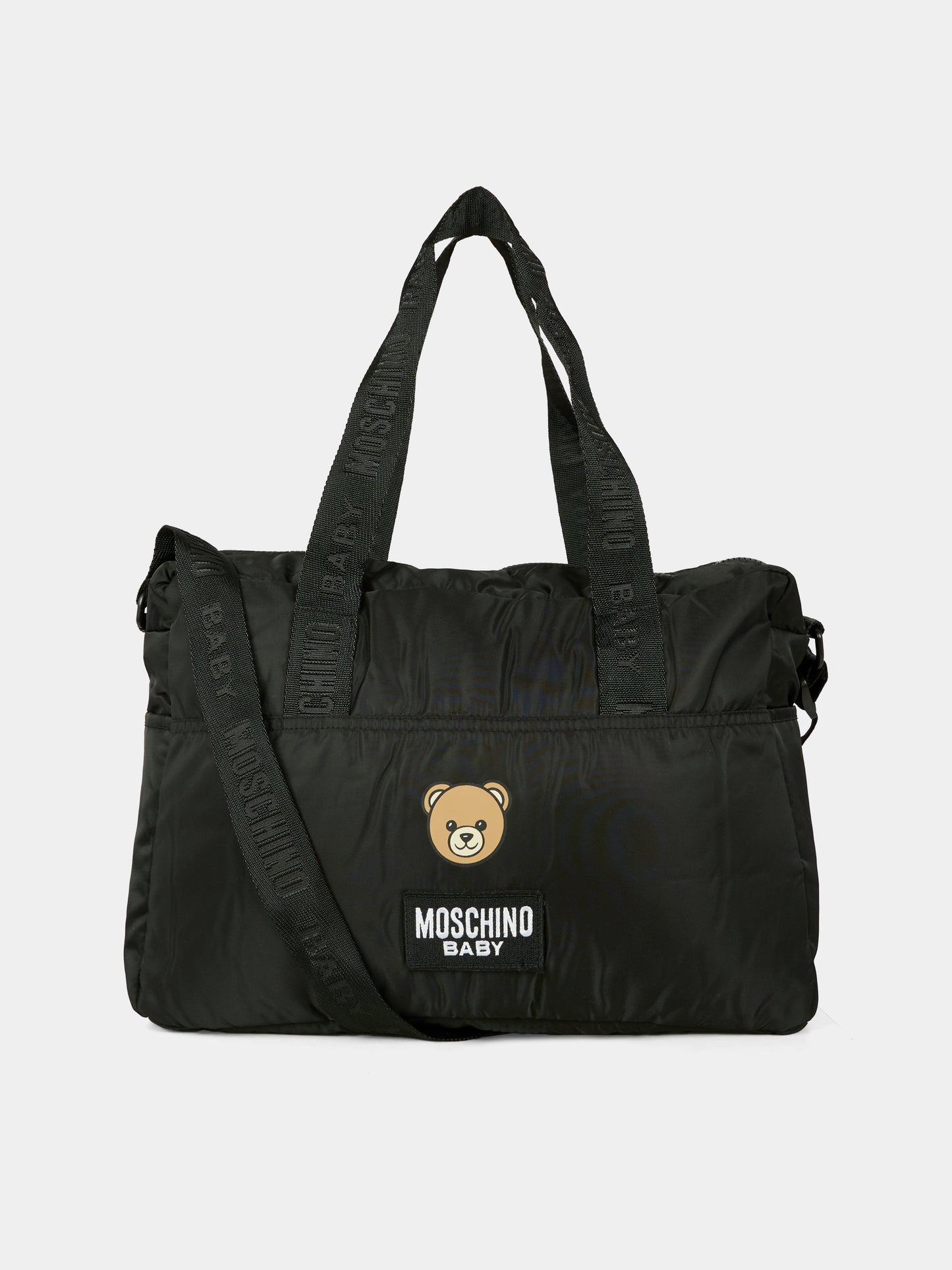 Borsa mamma nera per neonati con Teddy Bear,Moschino Kids,MMX04K L3A89 60100