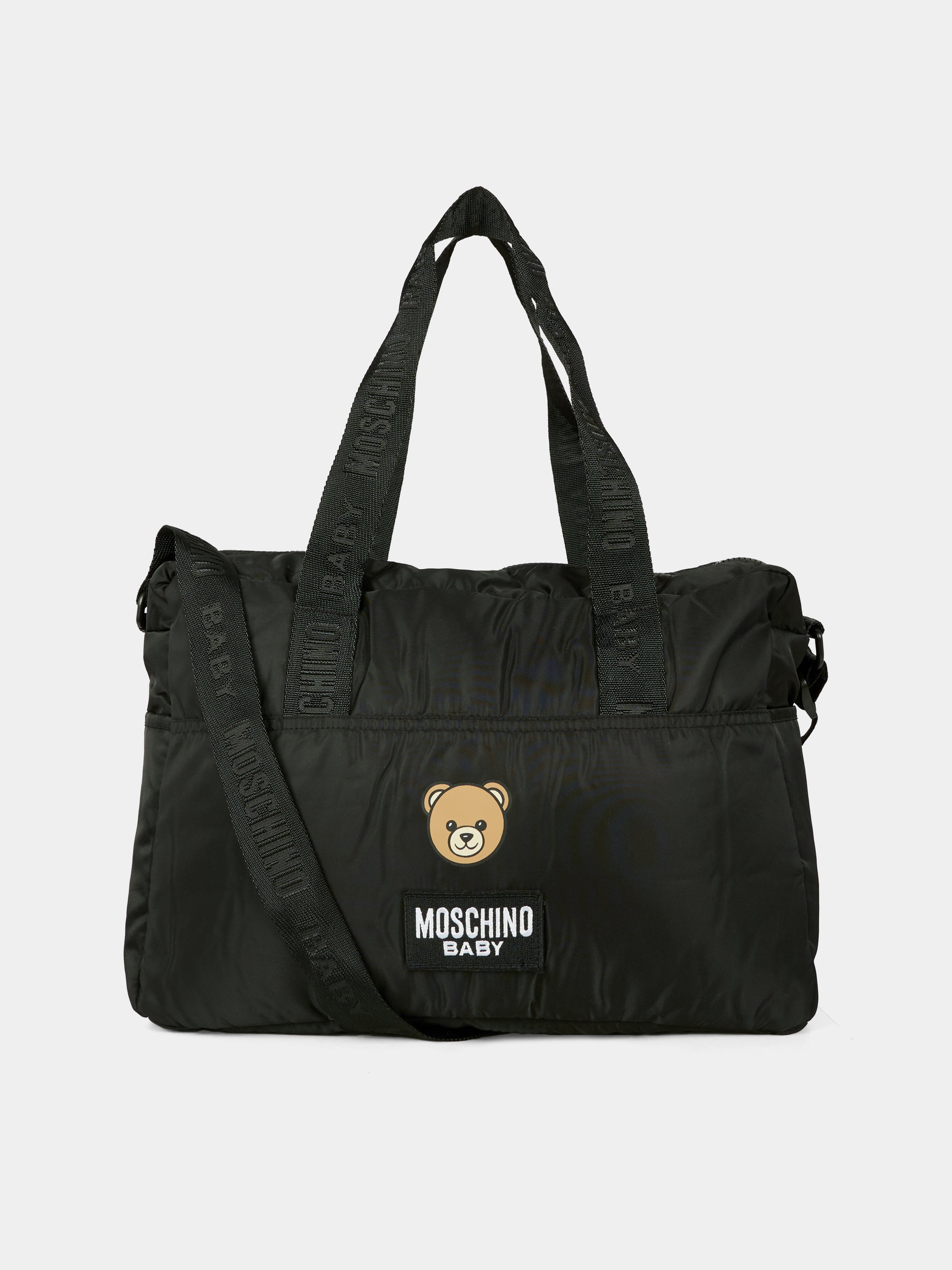 Borsa mamma nera per neonati con Teddy Bear,Moschino Kids,MMX04K L3A89 60100